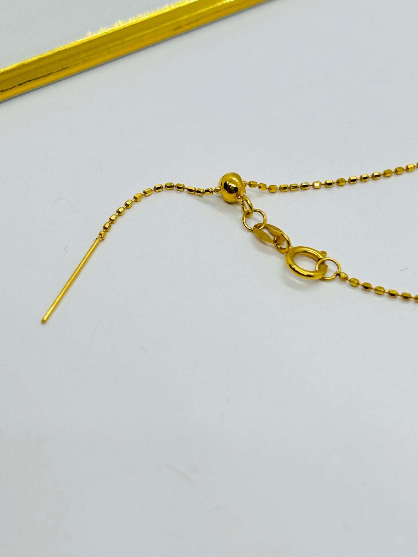 18K Gold Beaded Adjustable Chain