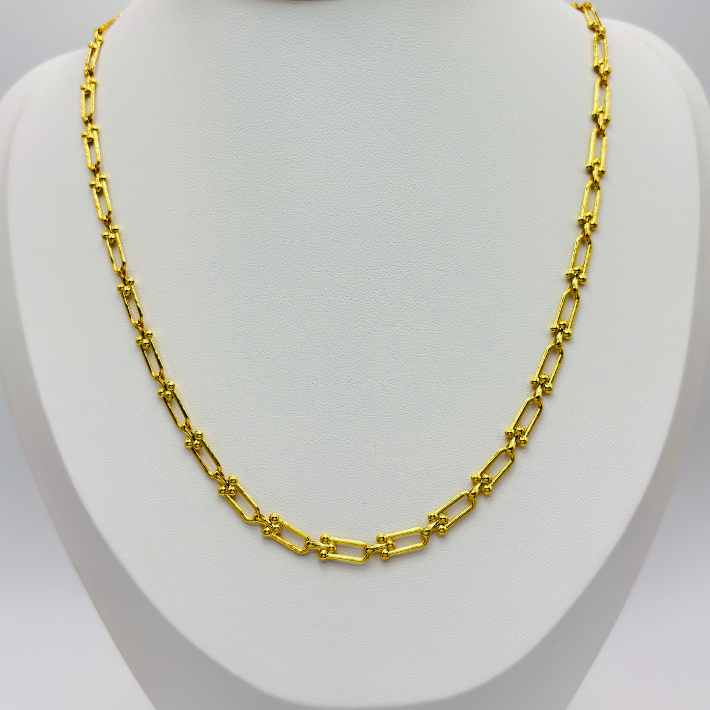 18K Gold Flat Hardware Adjustable Necklace