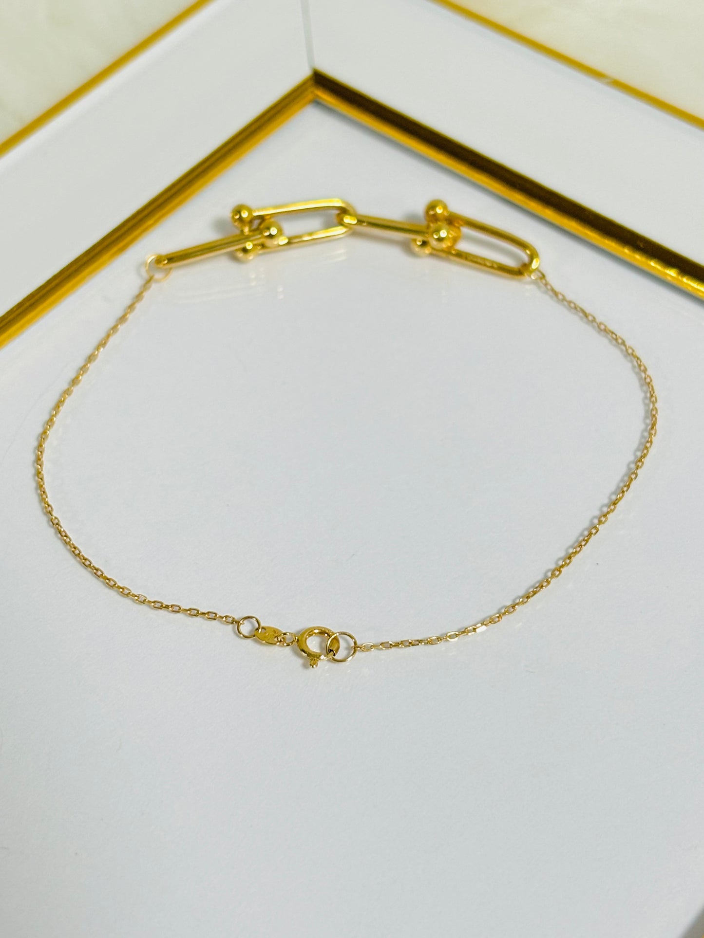 18K Gold Hardware and Link Combination Bracelet