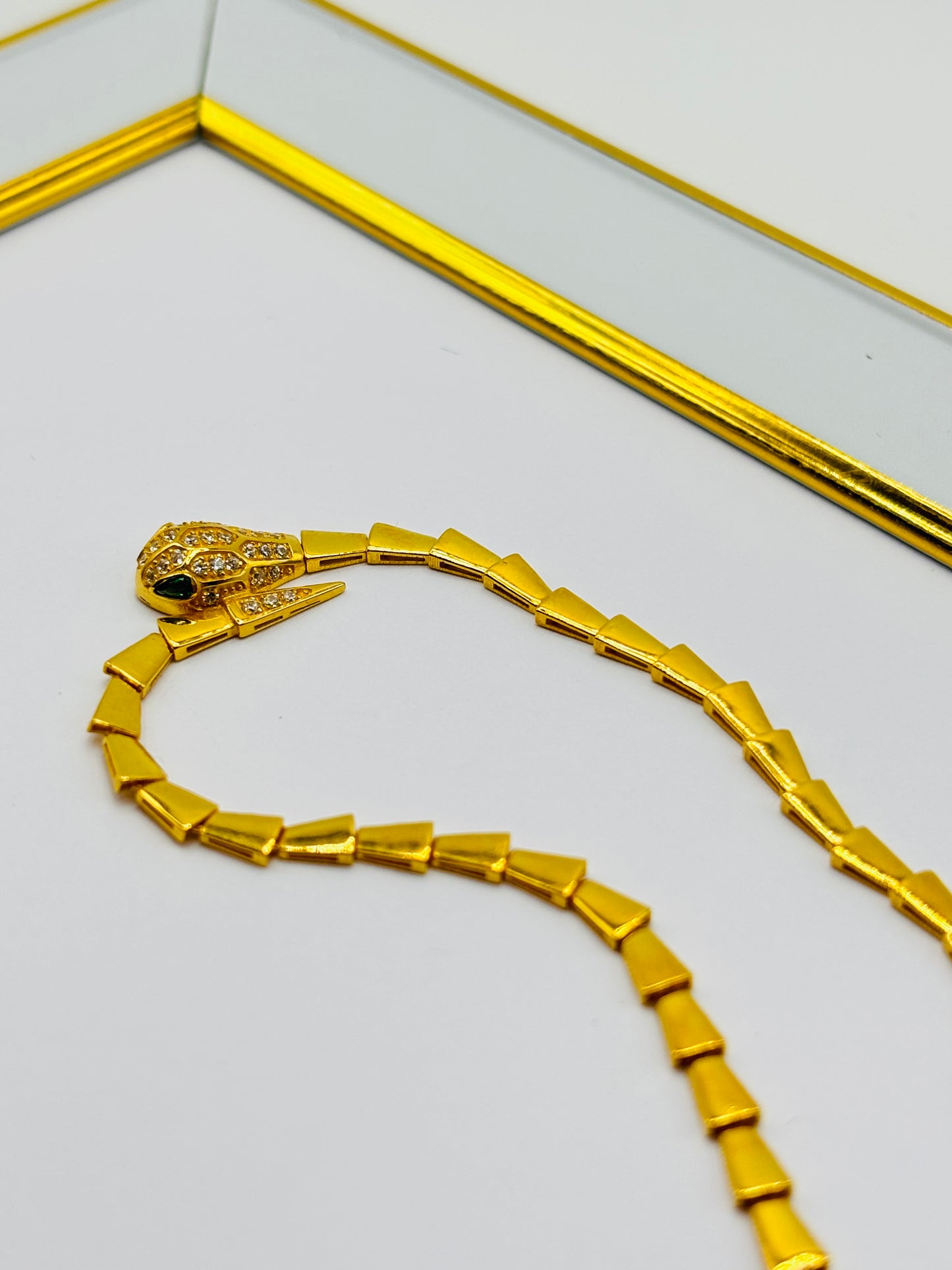 18K Gold Serpentine Triple Lock Bracelet