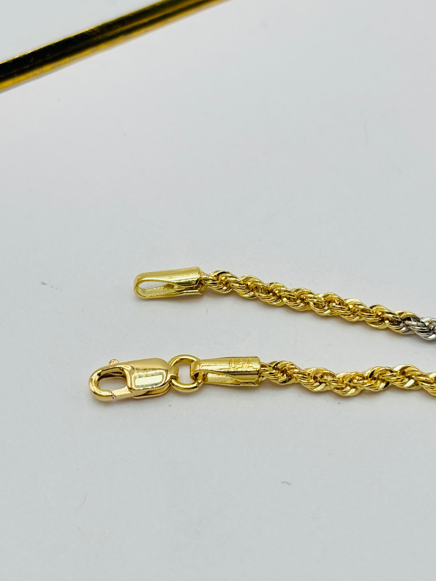 18K Gold Tri-color Rope Bracelet