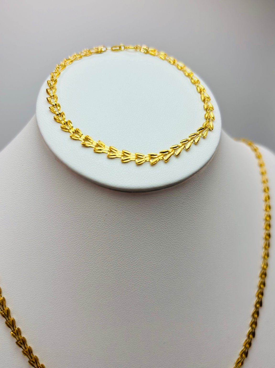 18K Gold Phoenix Chain and Bracelet Set