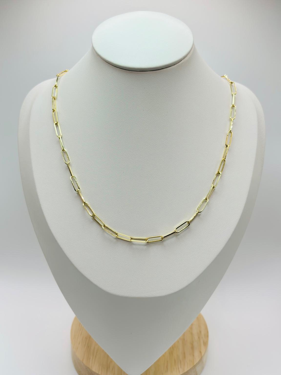 K18 Japan Gold Paperclip Chain