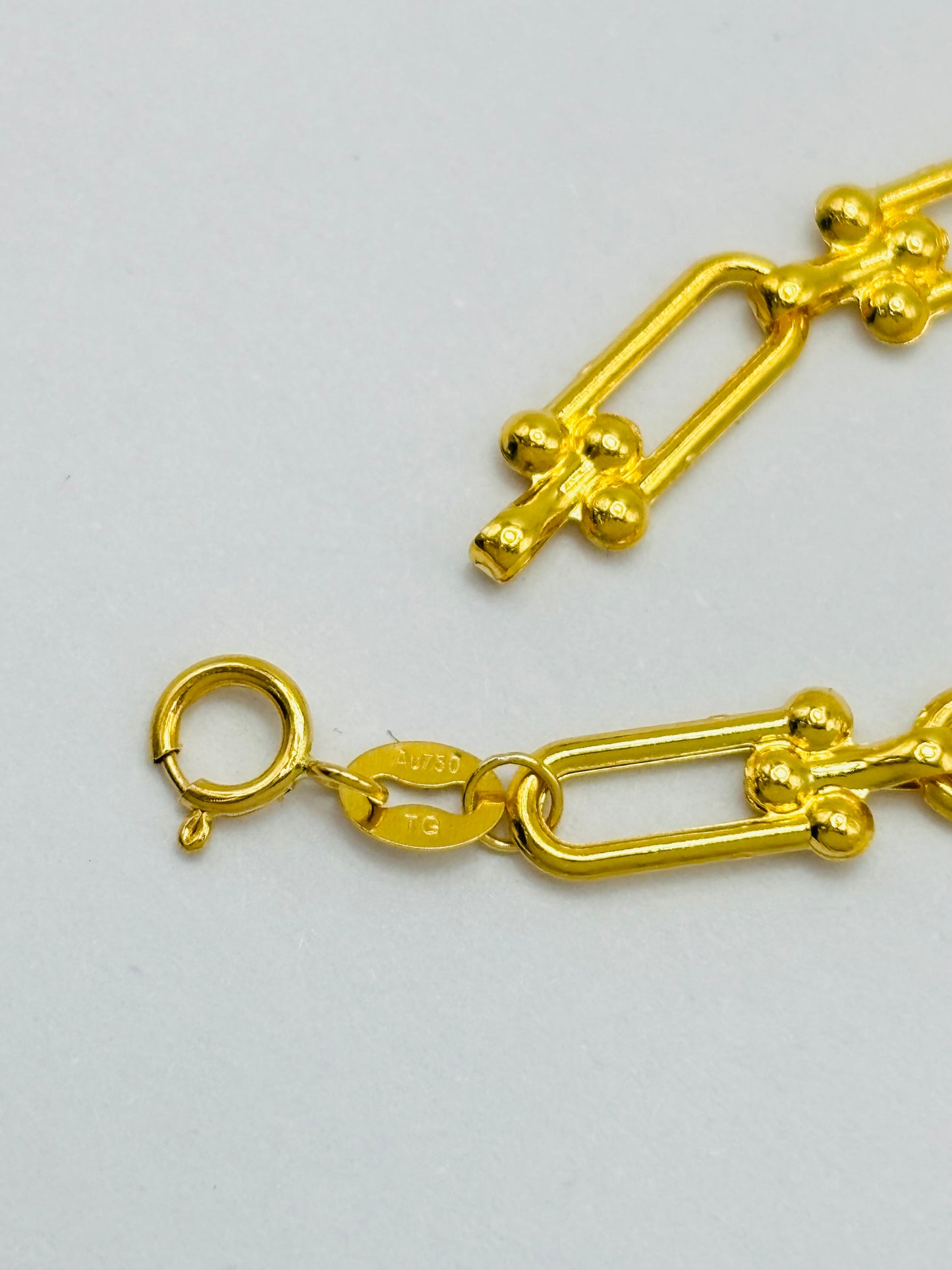18K Gold Flat Mini Hardware Bracelet