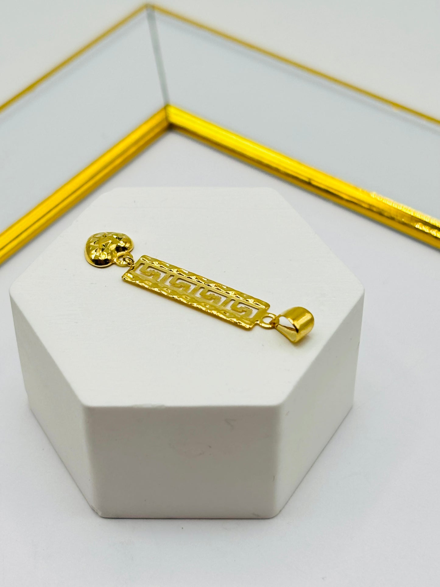 18K Gold Long with Heart Pendant