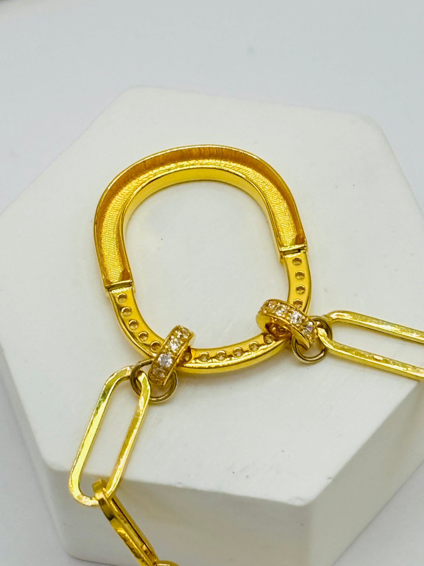 18K Gold Paperclip Interlock Necklace