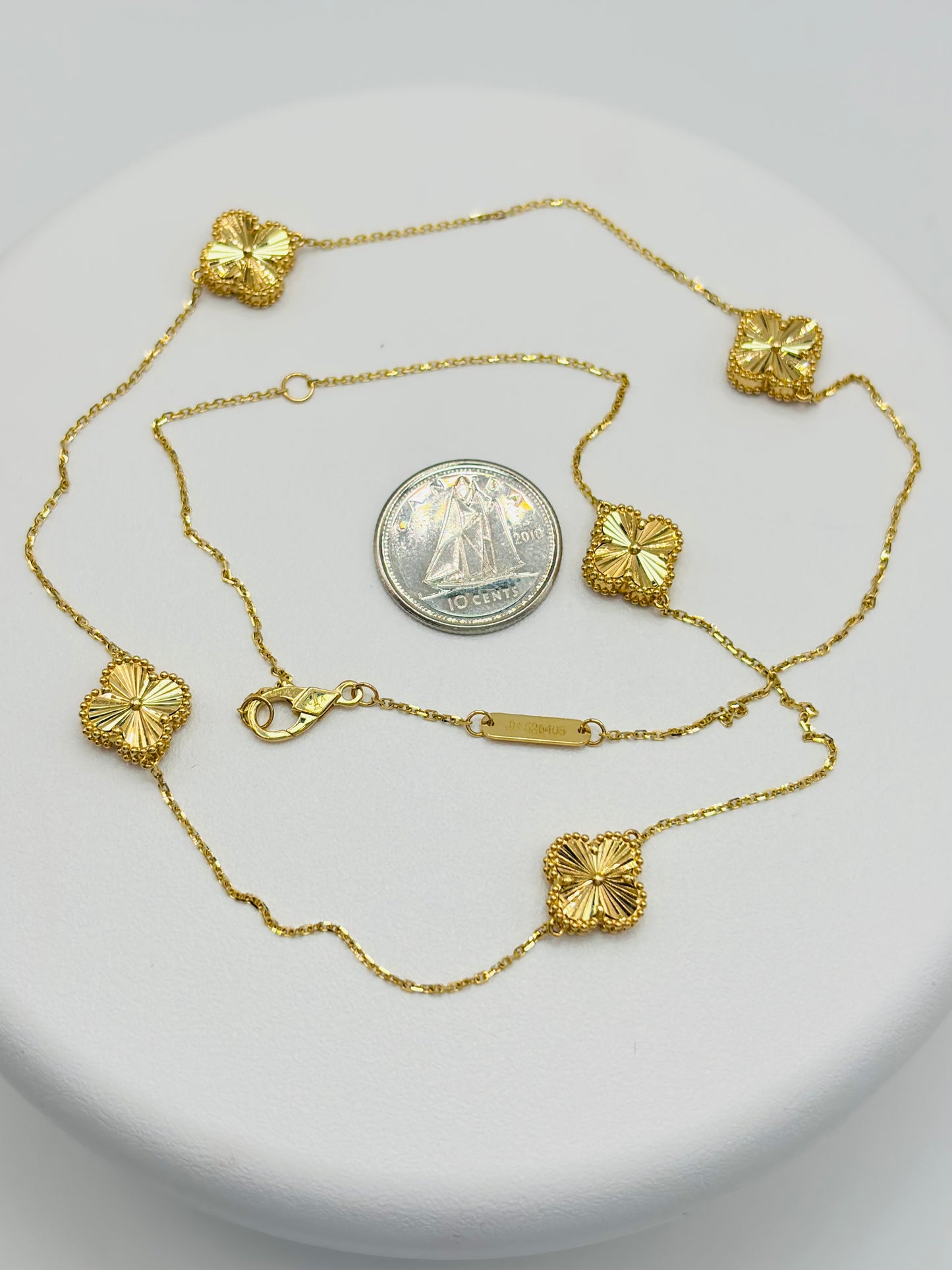 18K Gold 5 Clover Necklace