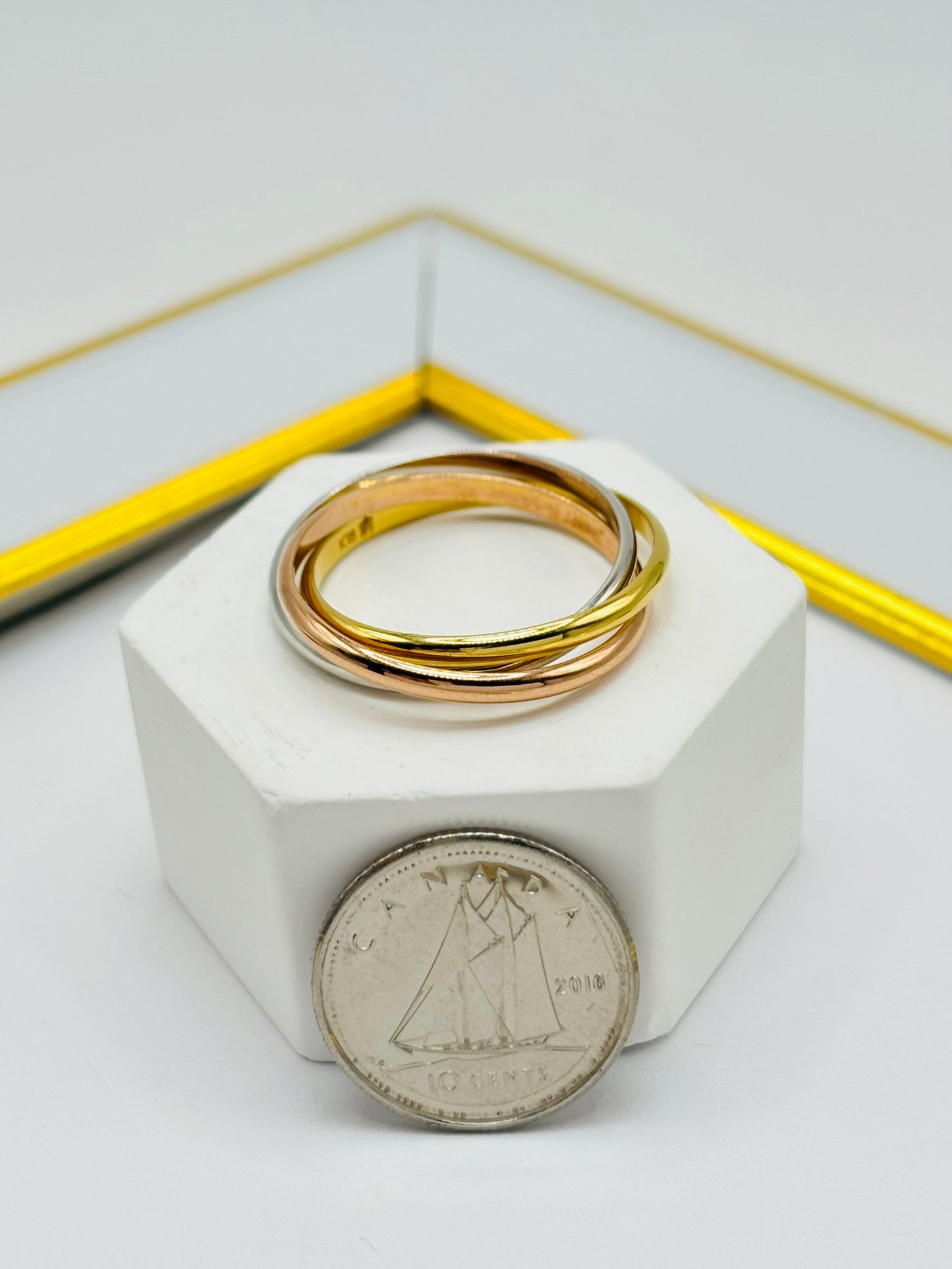 K18 Japan Gold Tri-color 3 in 1 Ring