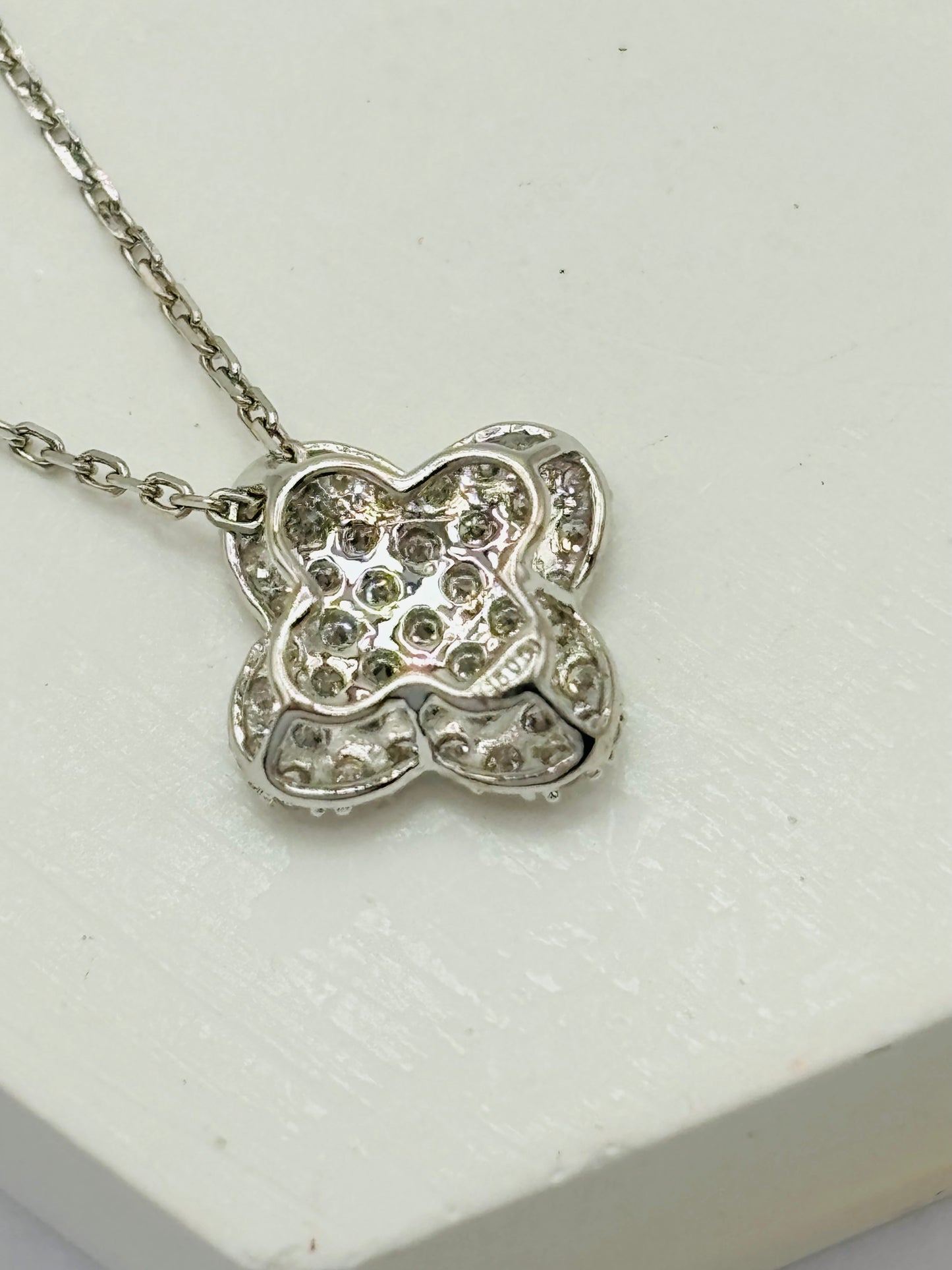 K18 Japan Clover 0.50ct Natural Diamond Necklace
