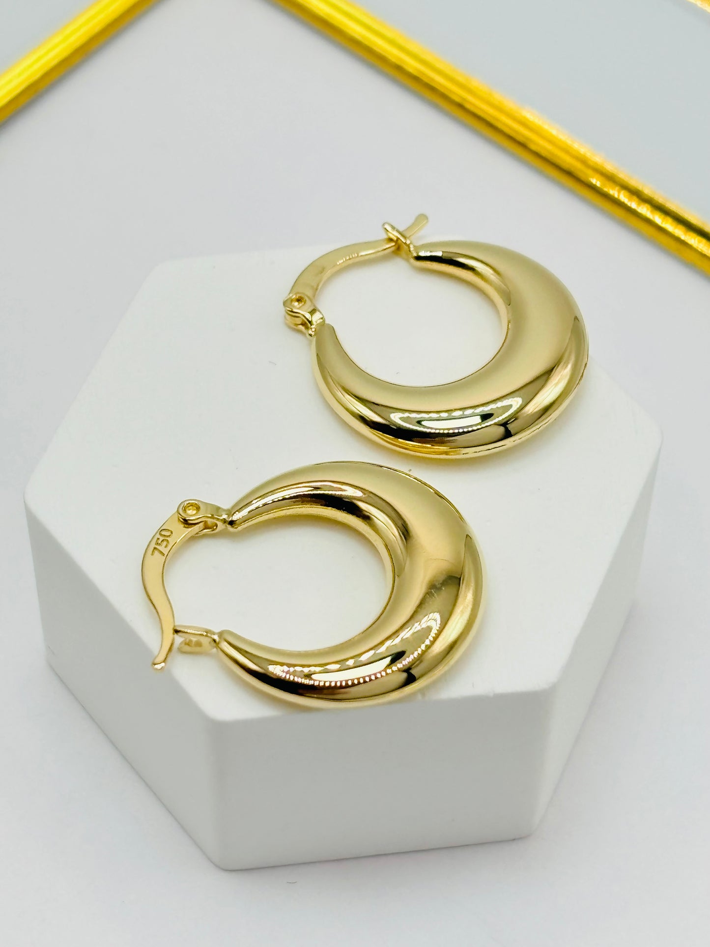 18K Gold Plain Loop Earrings