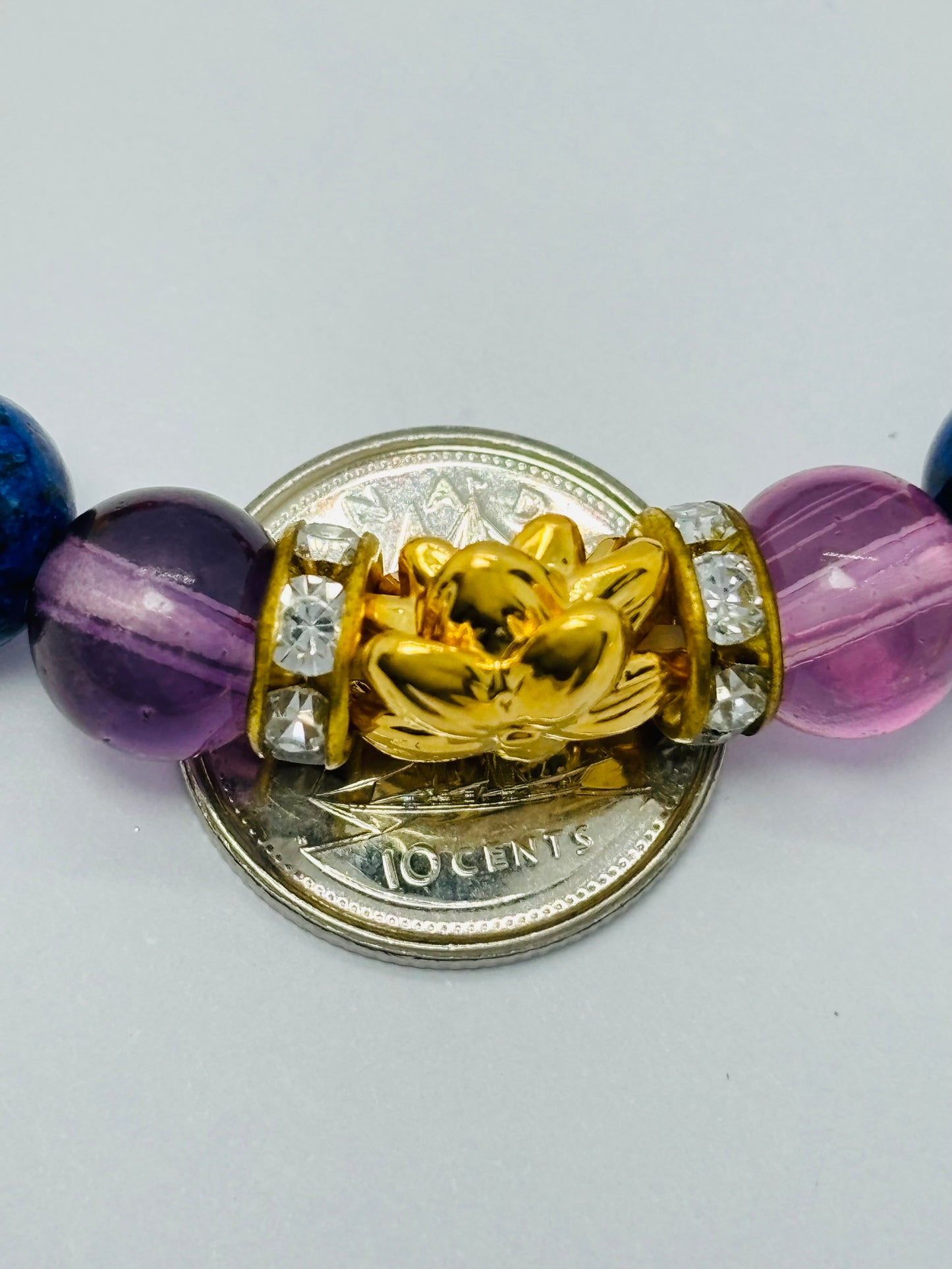 18K Gold Lucky Lotus Flower Chakra Stone ( Hollow Empty Inside) Medium Size (Copy)
