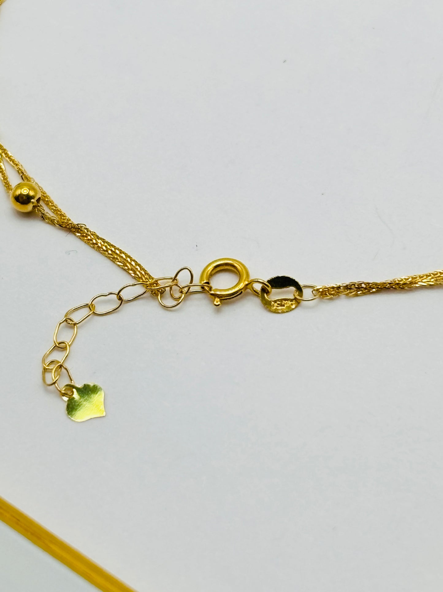 18K gold Double Bracelet with Heart Charm Bracelet
