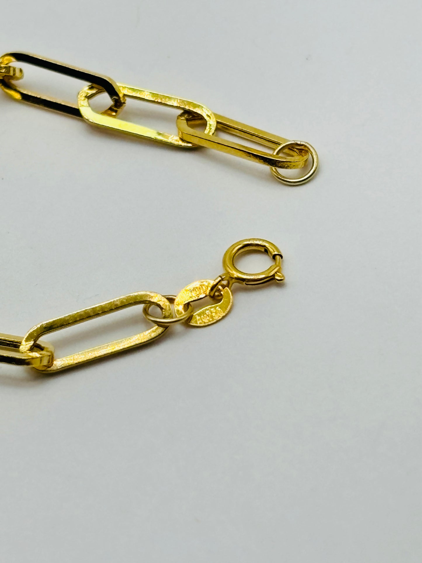 18K Gold Paperclip Panther Bracelet