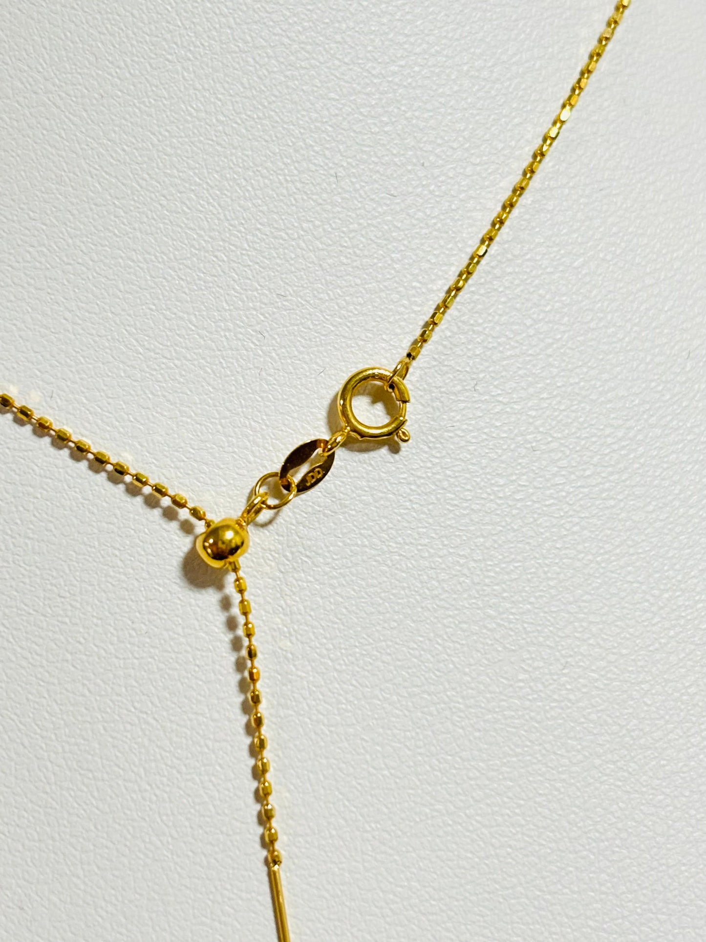 18K Gold Beaded Adjustable Chain