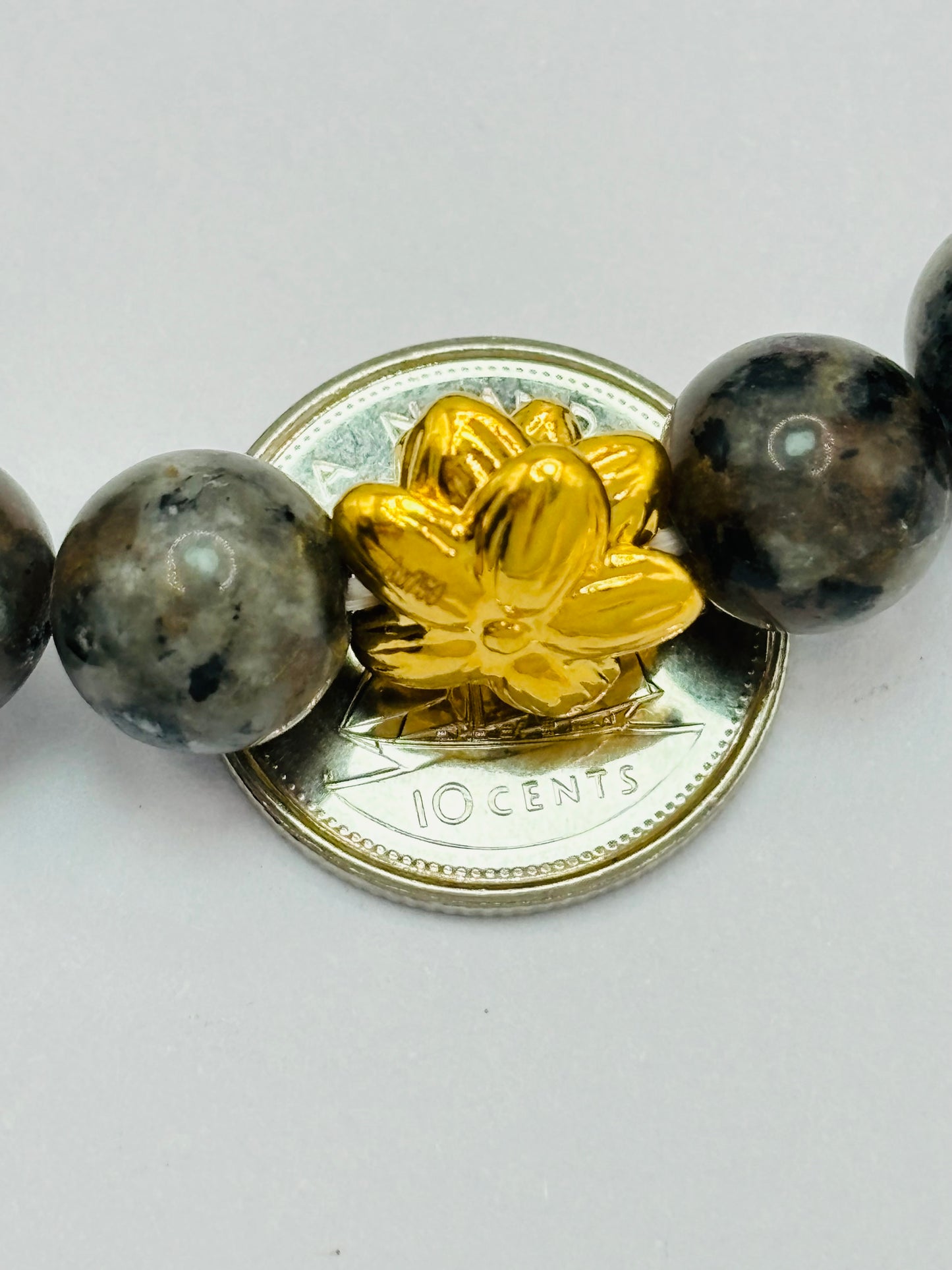 18K Gold Lucky Lotus Flower Luminous Stone ( Hollow Empty Inside) Medium Size