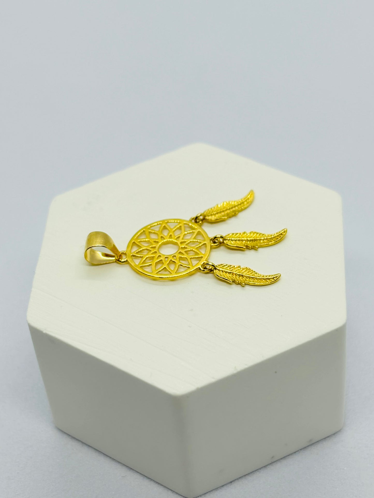 18k Gold Dream Cather Pendant