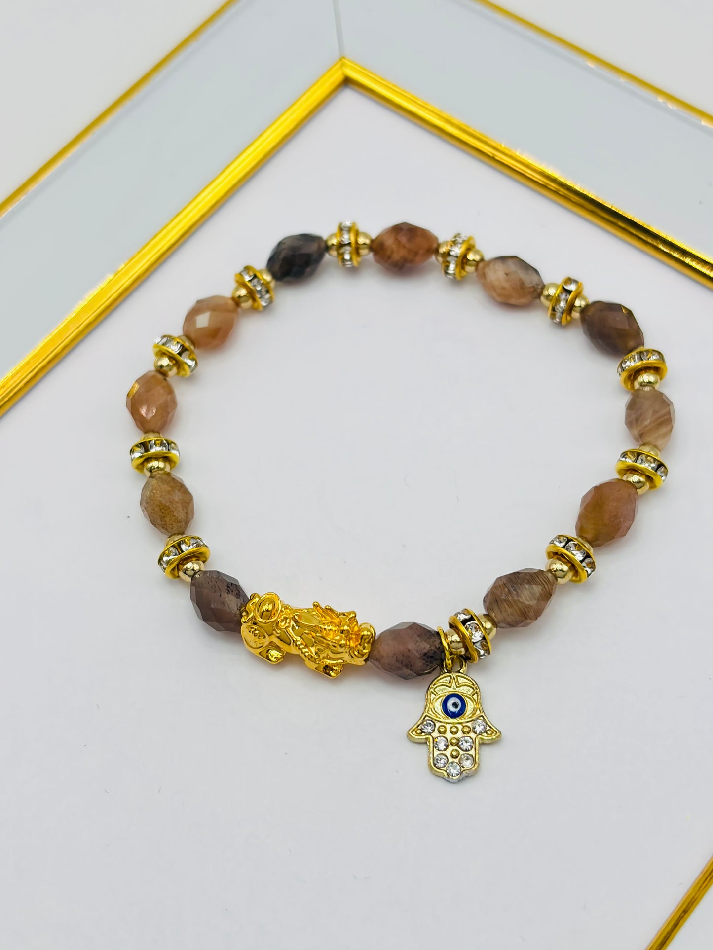 18K Gold Lucky Piyao/ Pi Xiu Sun Stone ( Hollow Empty Inside) Medium Size