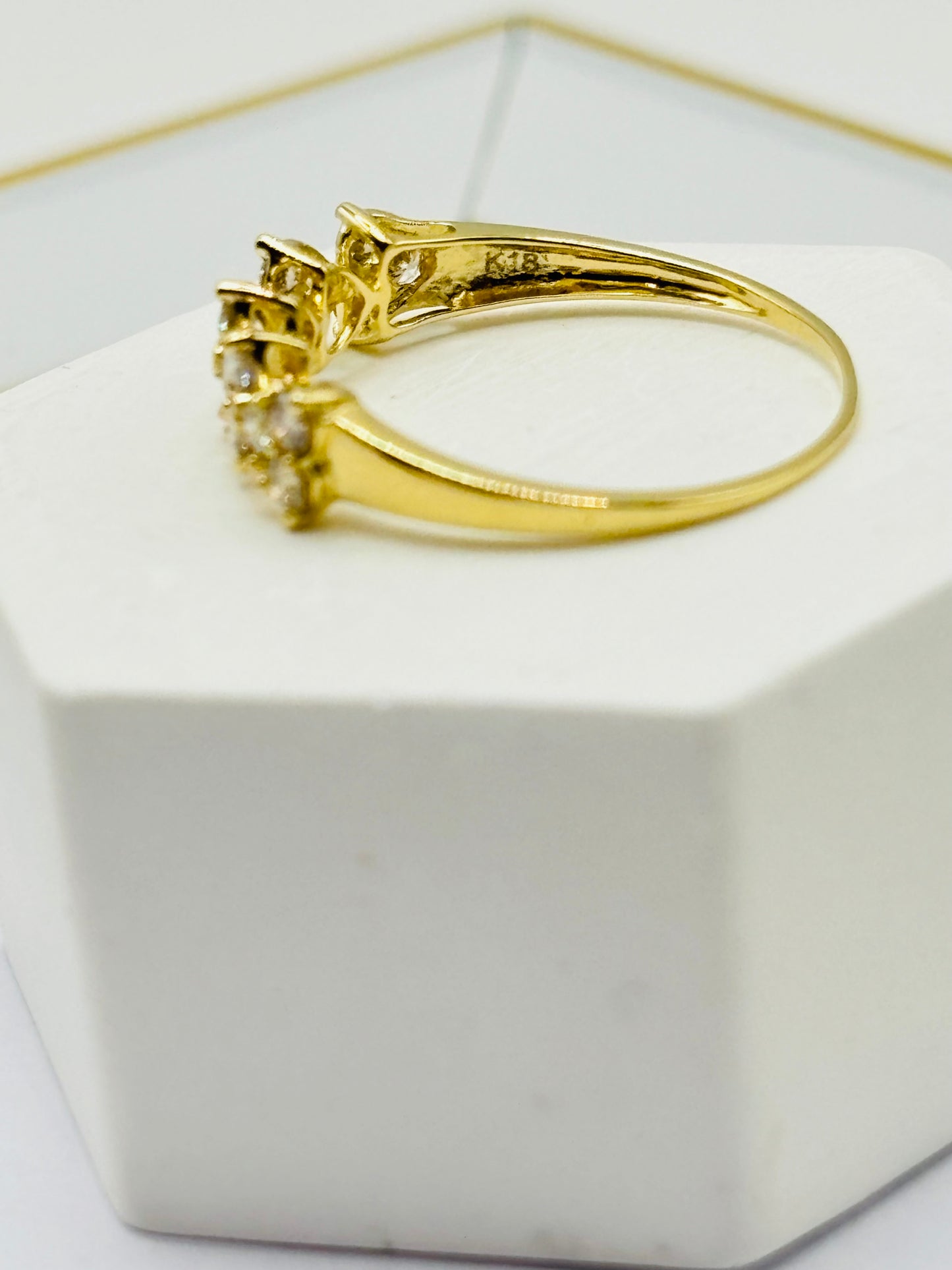 K18 Japan Gold Heart Natural Diamond Ring 0.50 carat