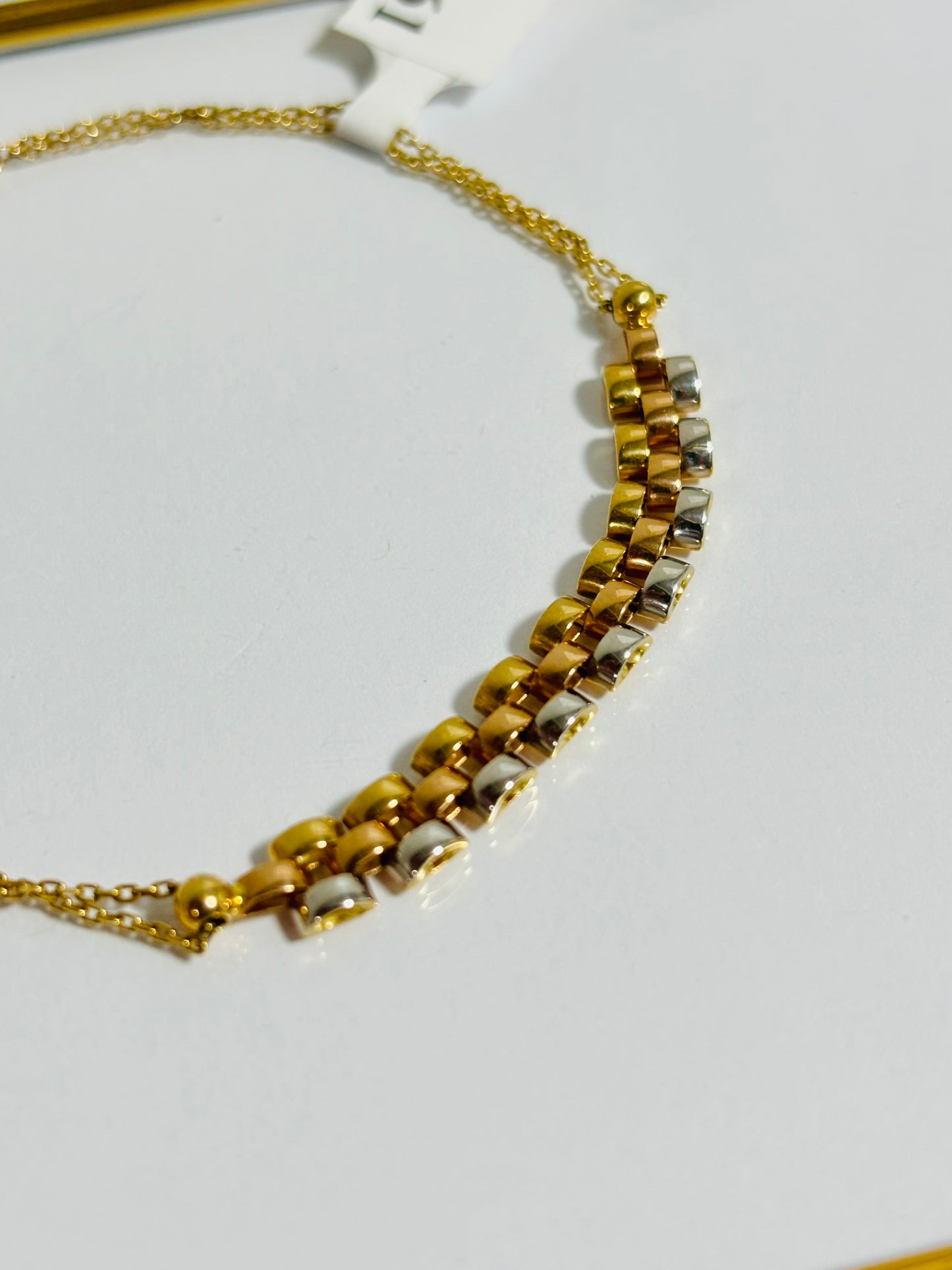 18K Gold Rose and White Gold Combination Bracelet