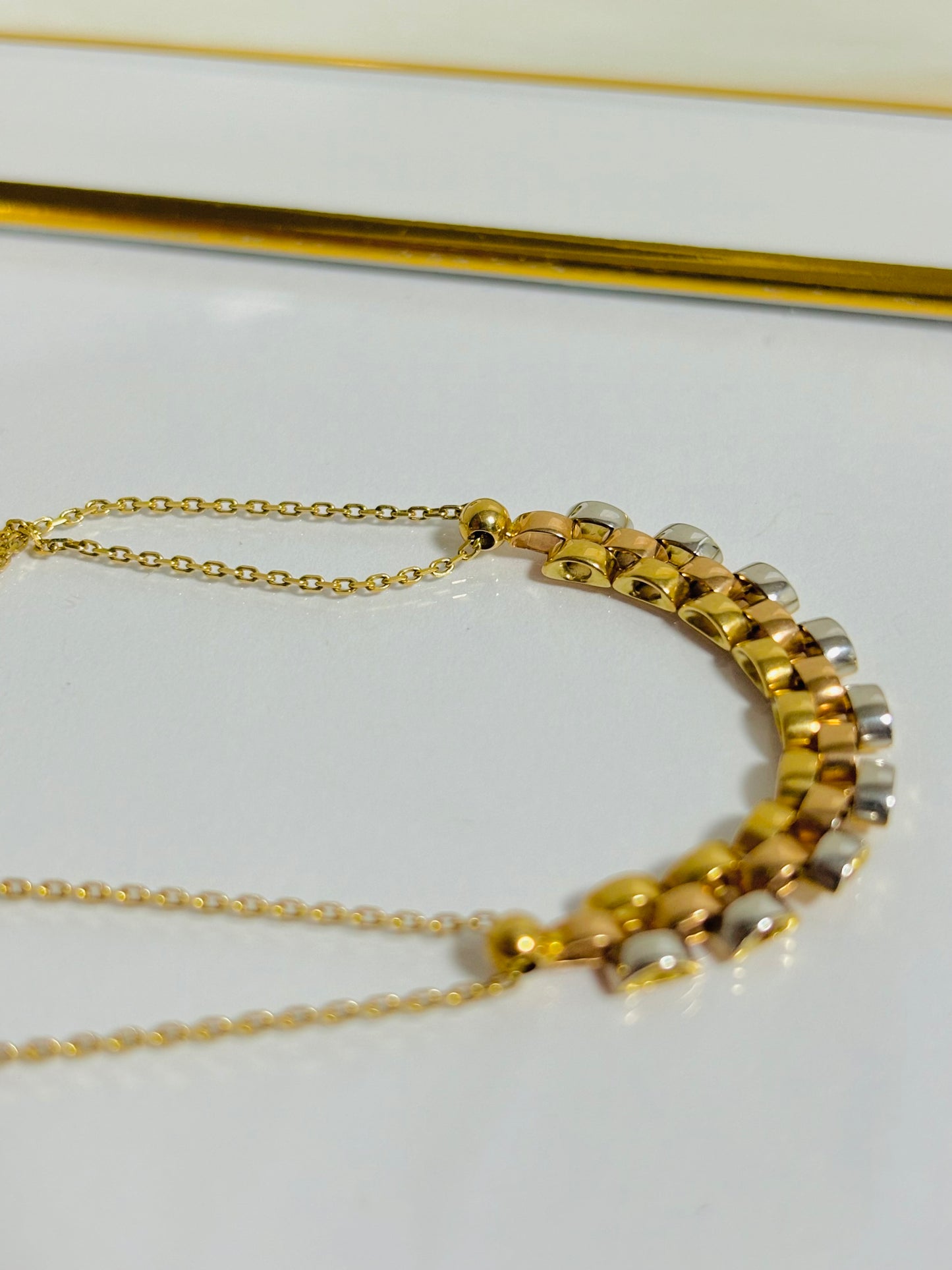 18K Gold Rose and White Gold Combination Bracelet