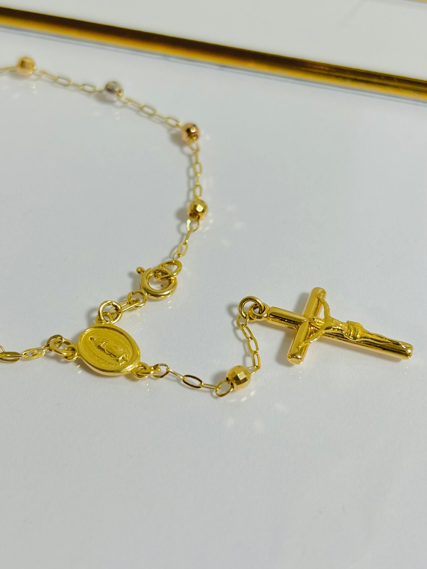 18K Gold Rosary Bracelet