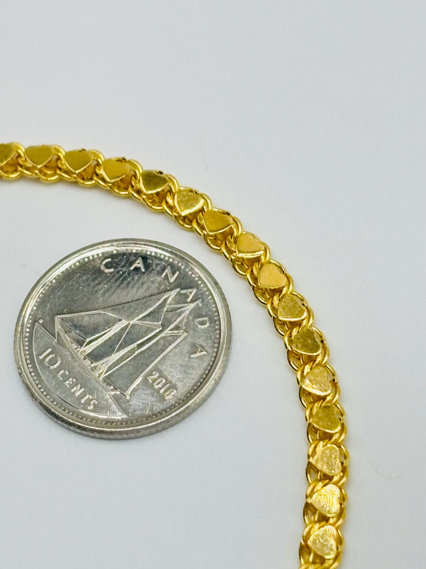 18K Gold Heart Damascus Bracelet