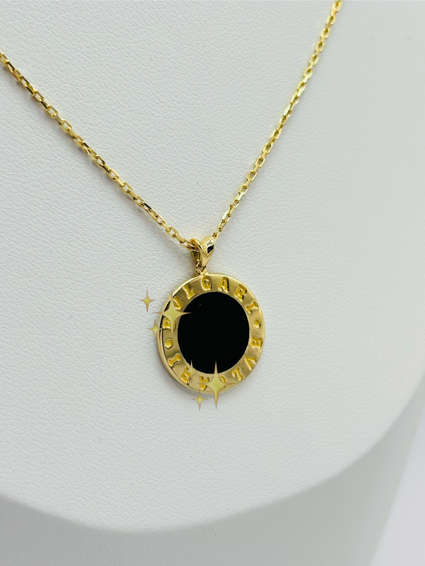 18K Gold Attached Black Necklace