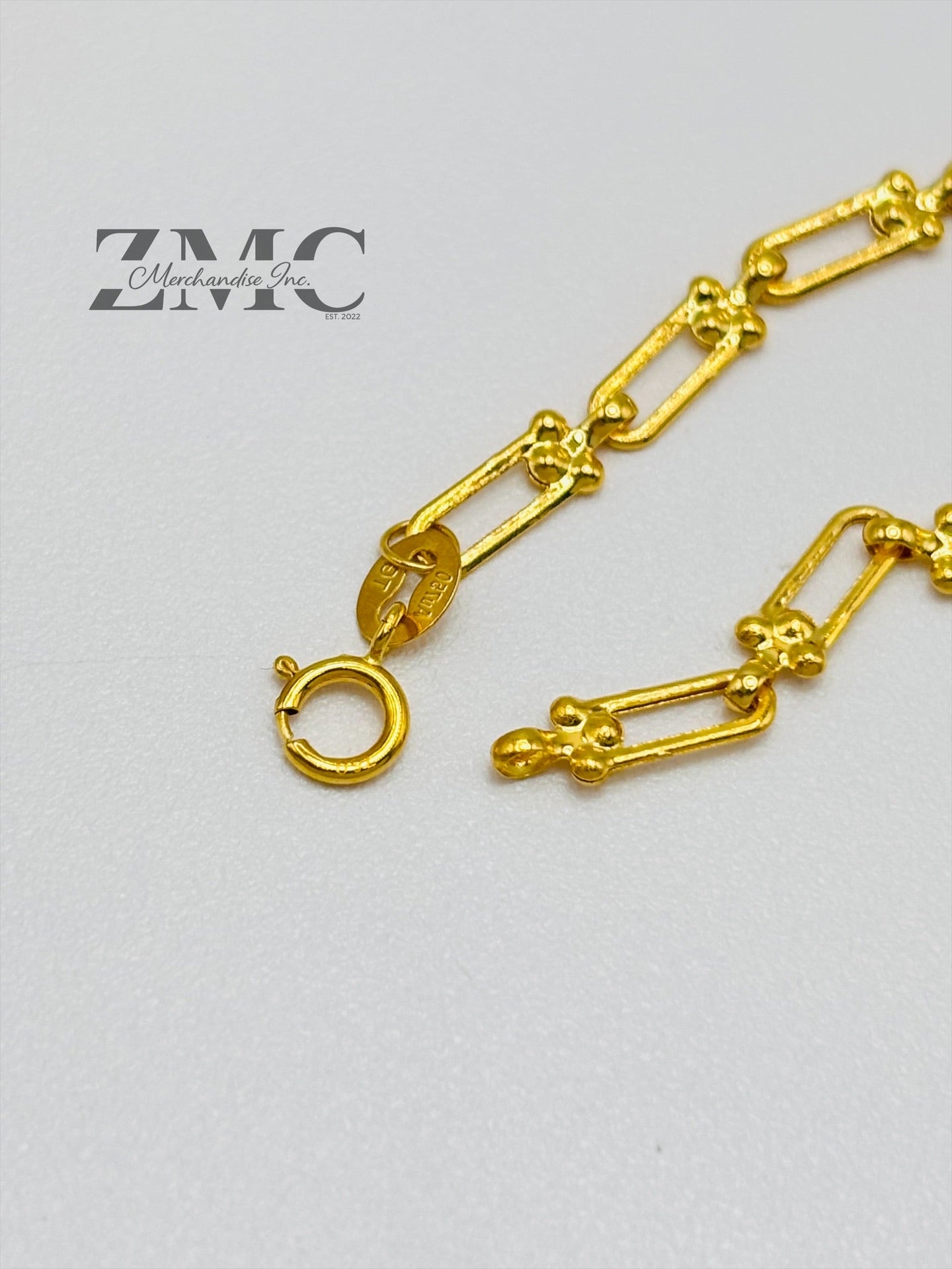 18K Gold Small Link Flat Hardware Chain