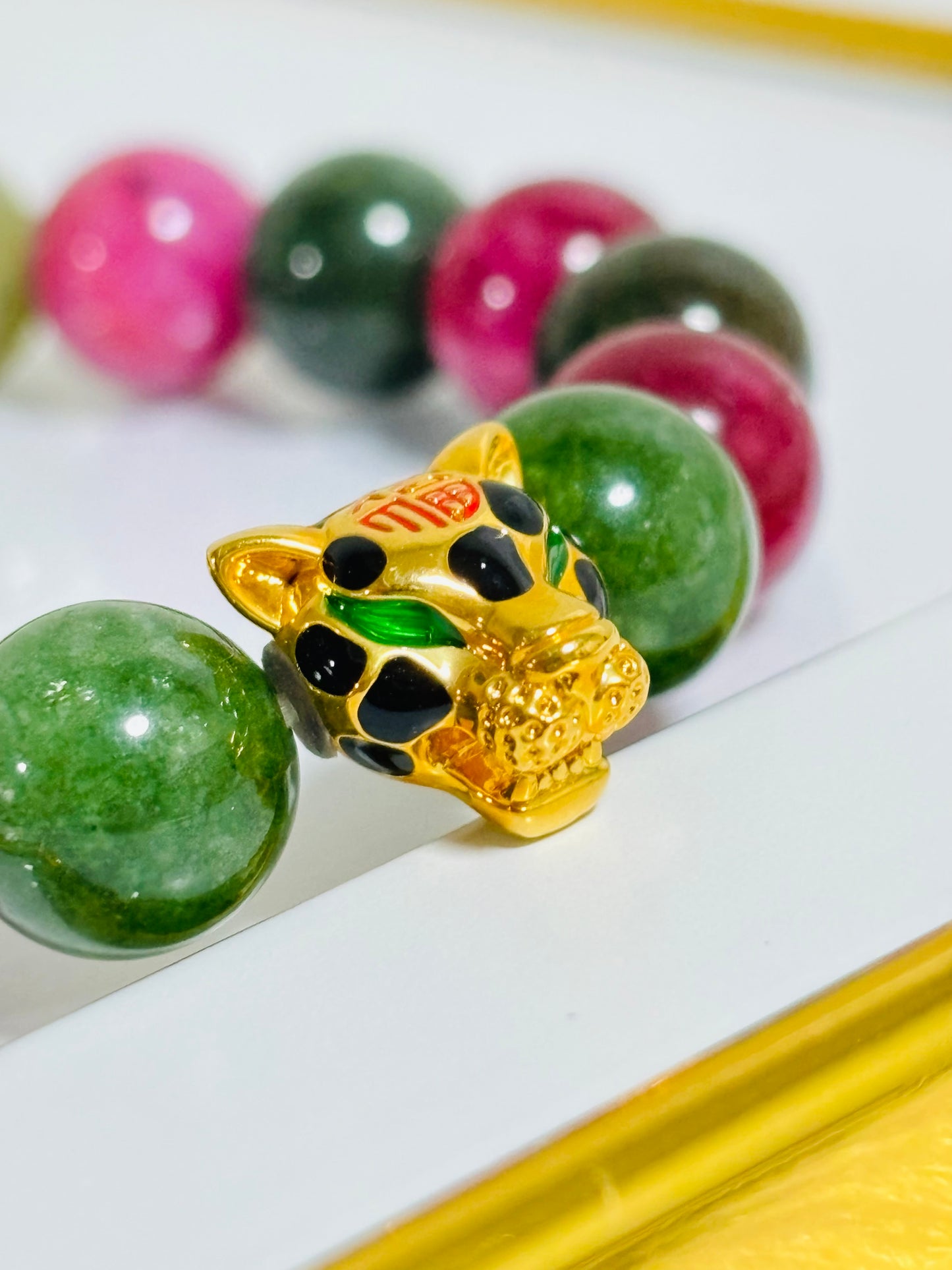 18K Gold Panther Bracelet Multicolor