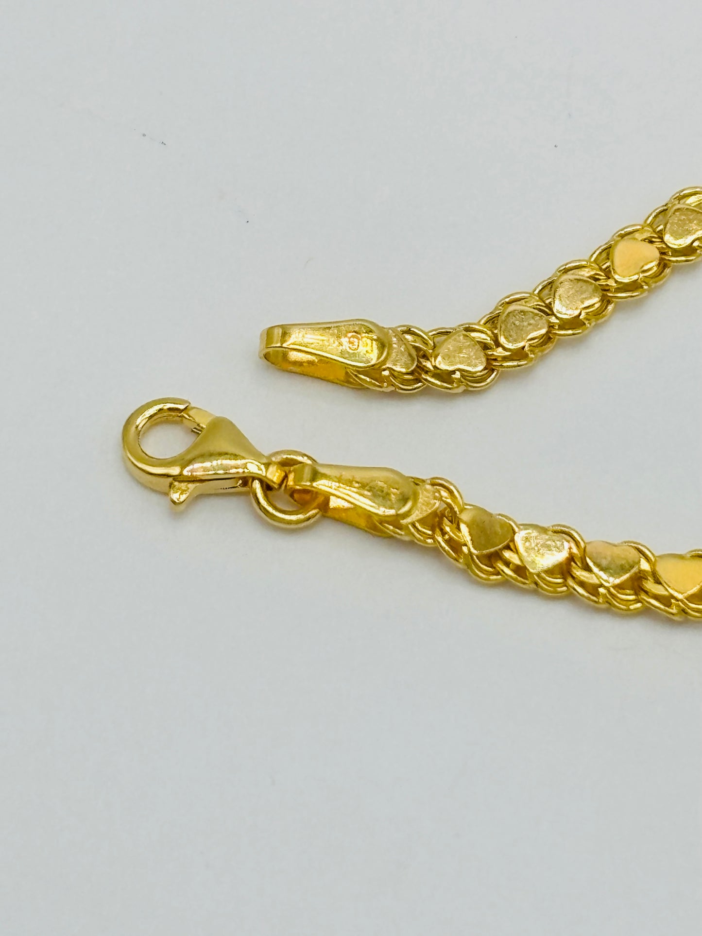 18K Gold Heart Damascus Bracelet
