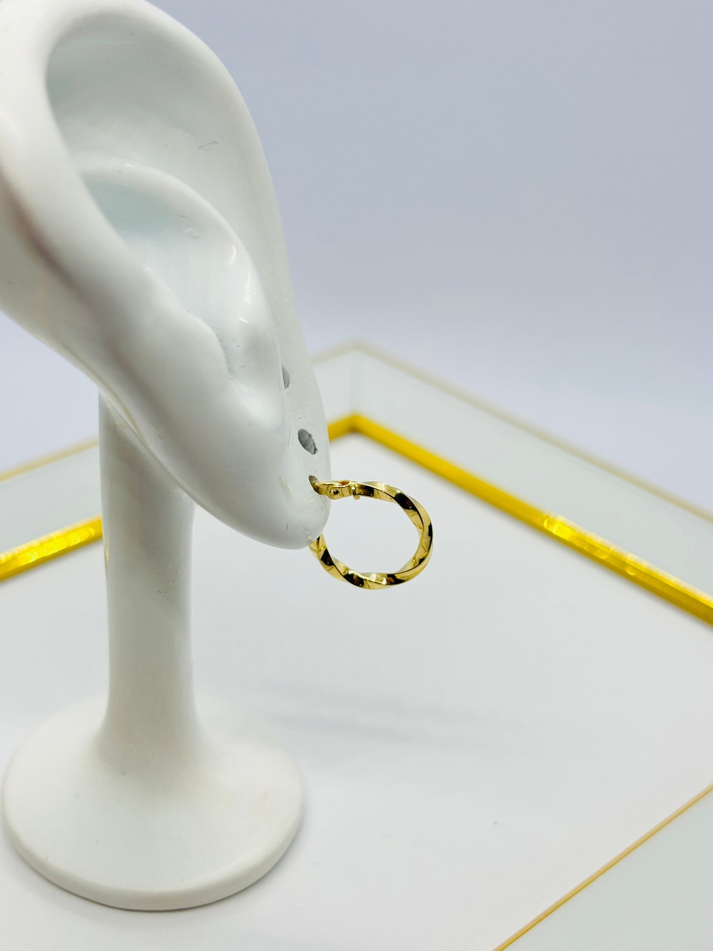 18K Gold Twisted Loop Earrings