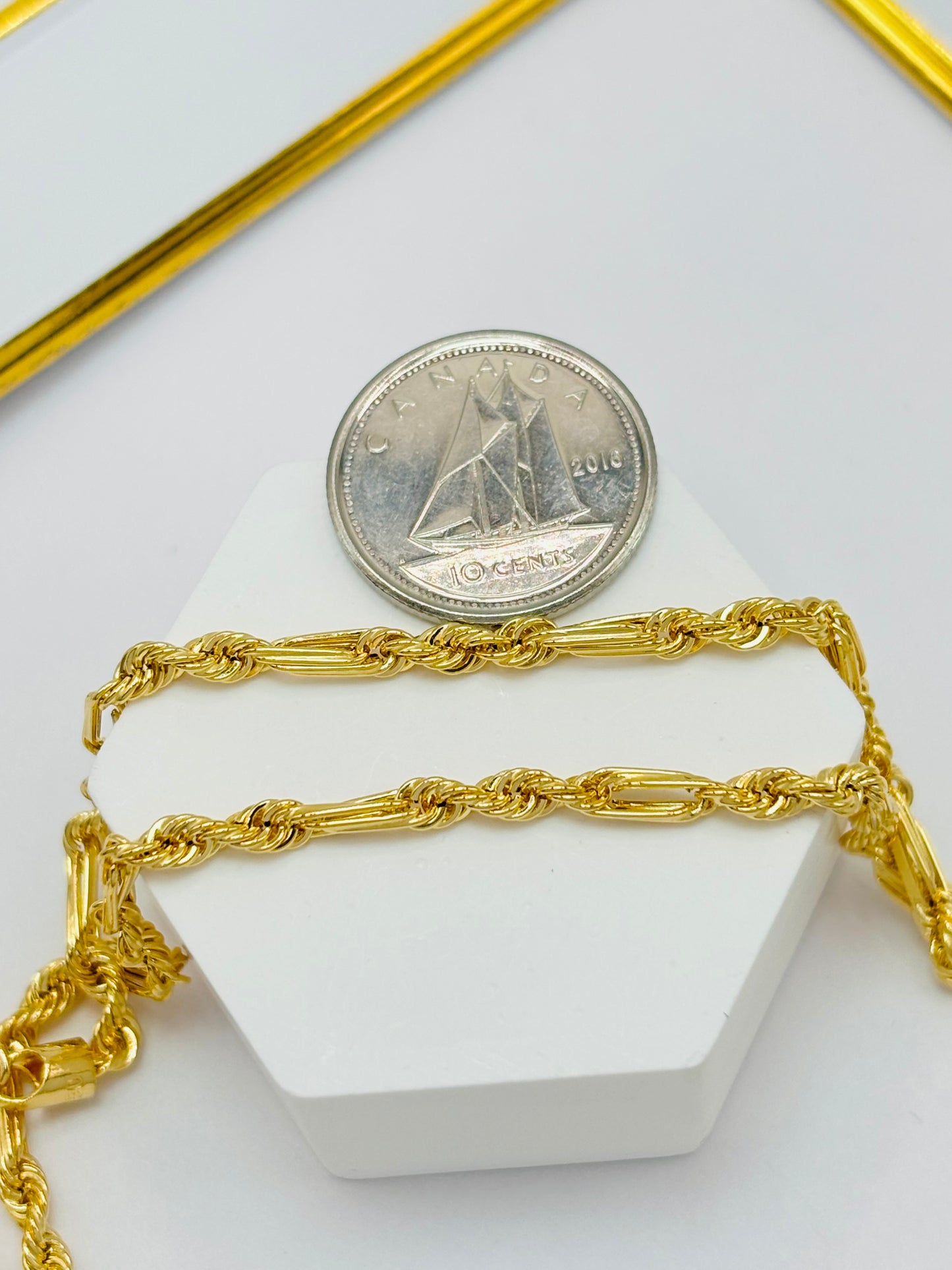 18K Gold Rope/Bar Chain