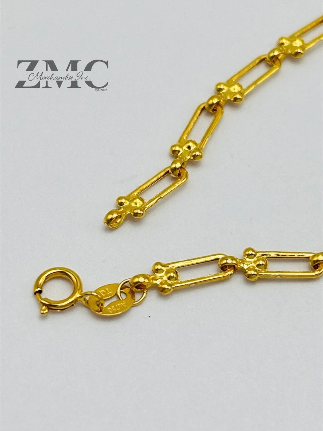 18K Gold 3 Hearts Flat Hardware Bracelet