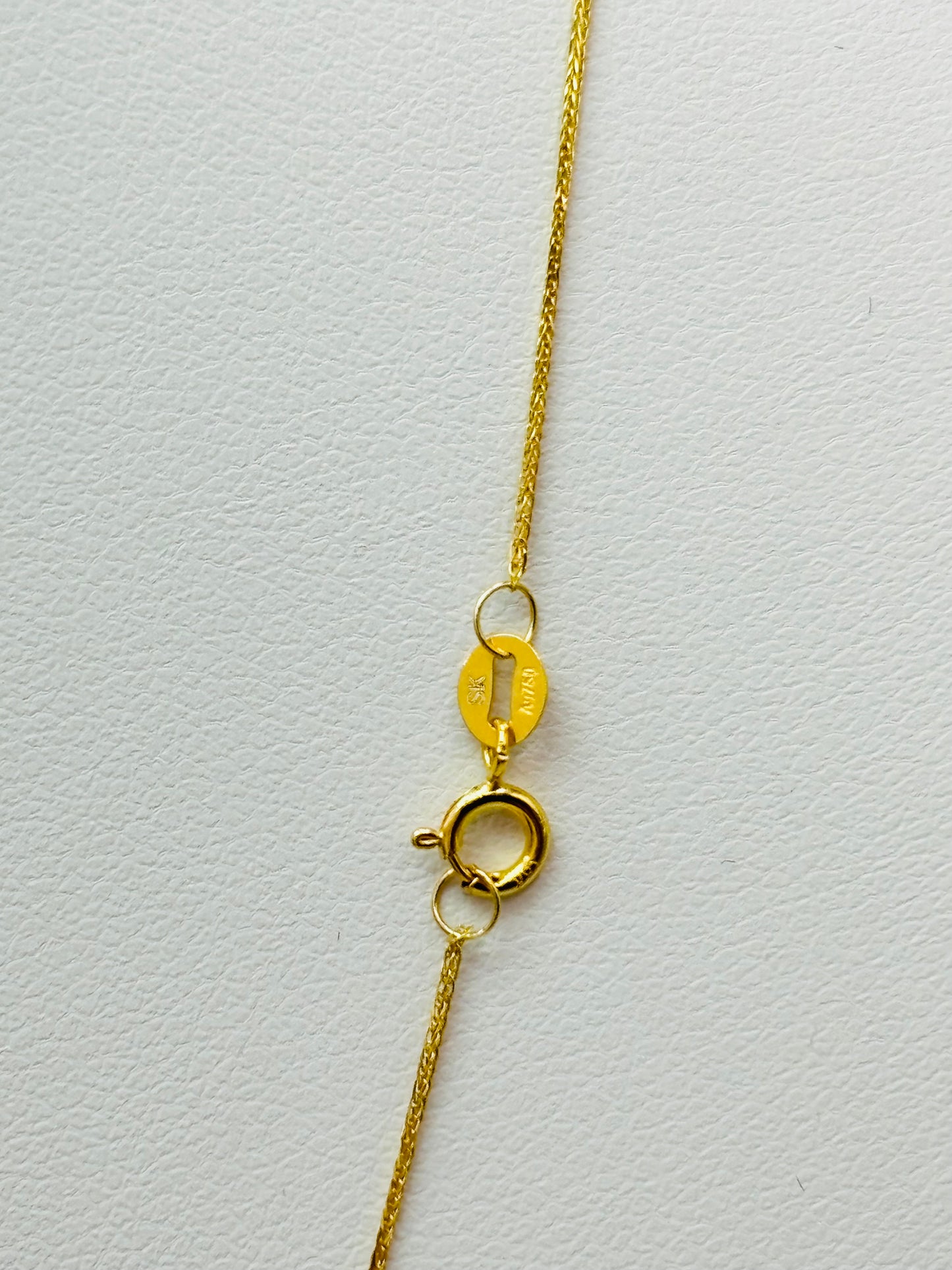 18K Gold Foxtail with Tri-color Catseye Ball Necklace