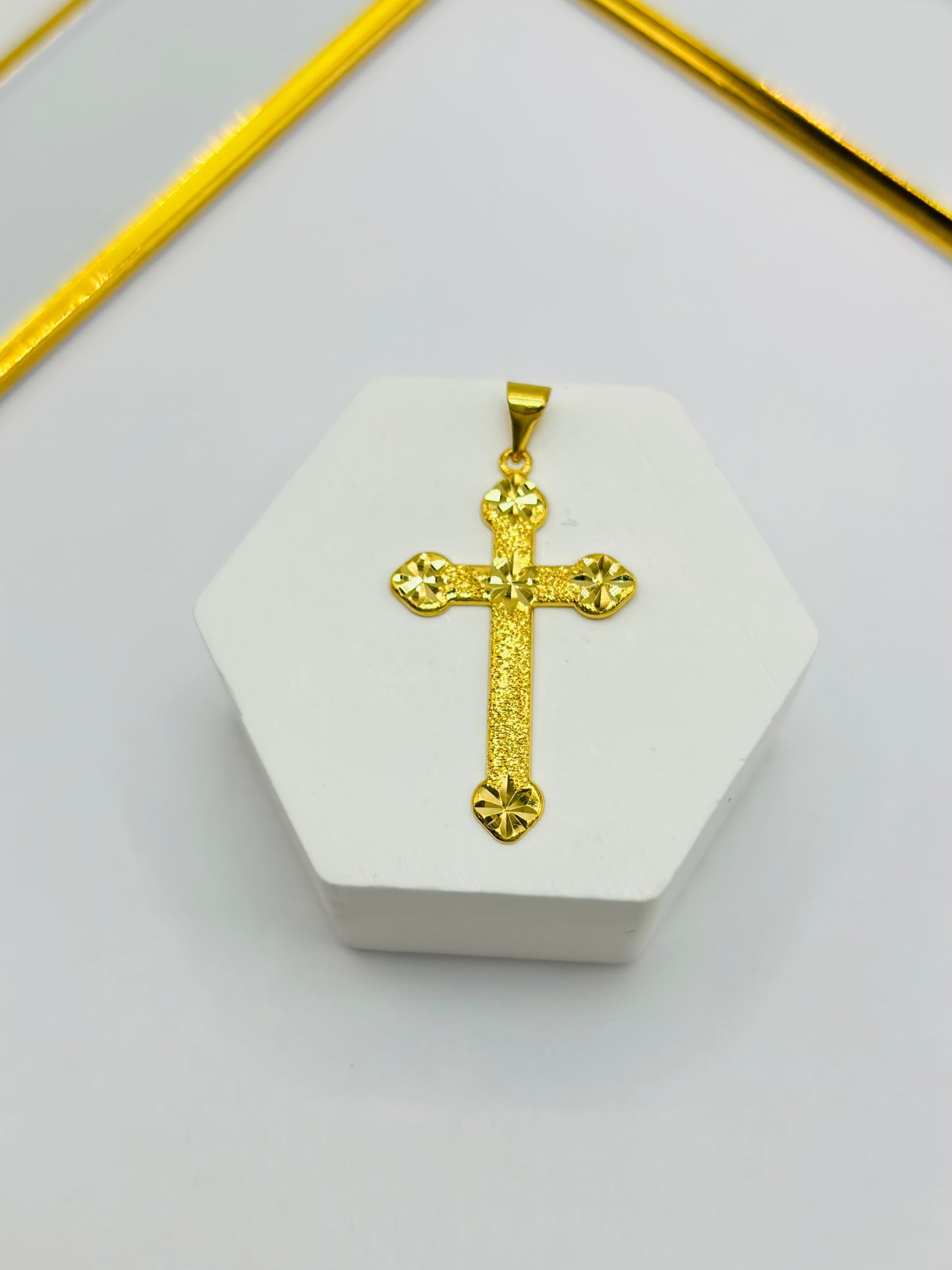 18K Gold Cross Pendant