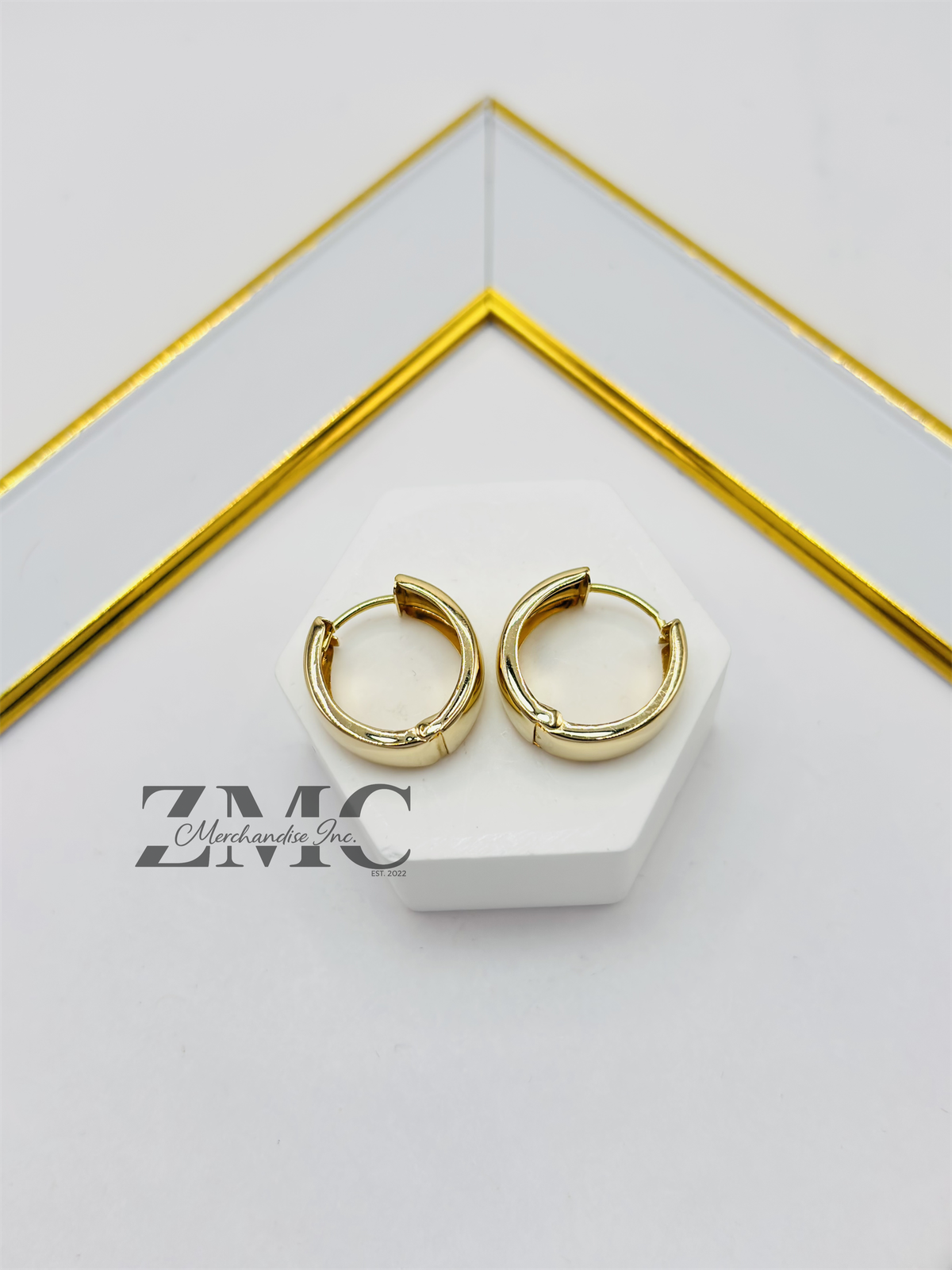 18K Gold Plain Loop Earrings