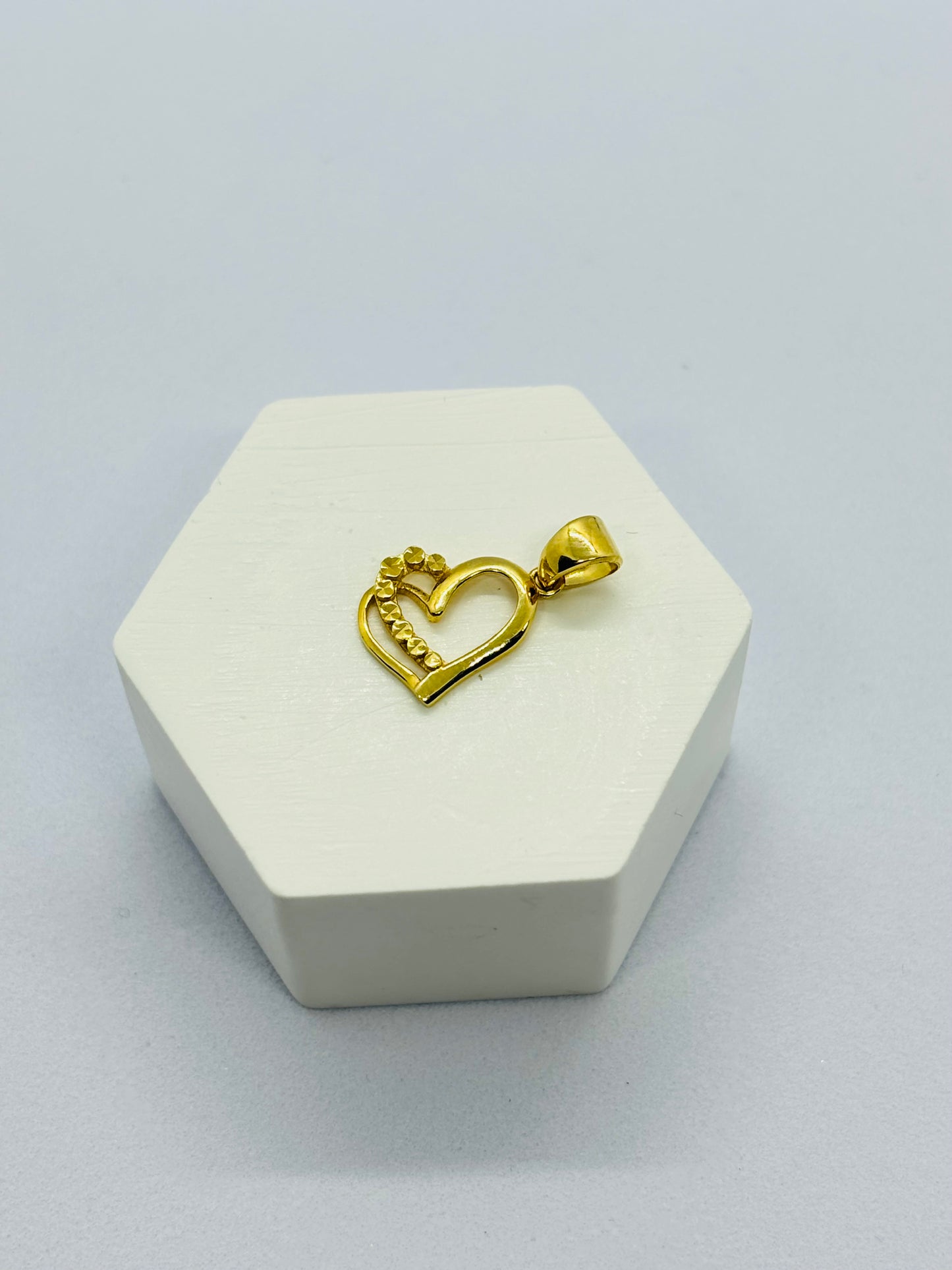 18K Gold Double Heart Pendant