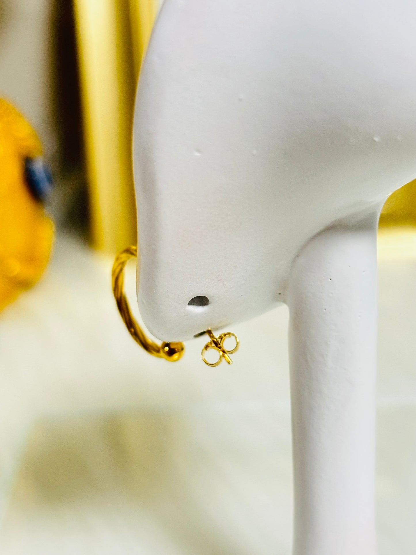 18K Gold Loop Stud Earrings