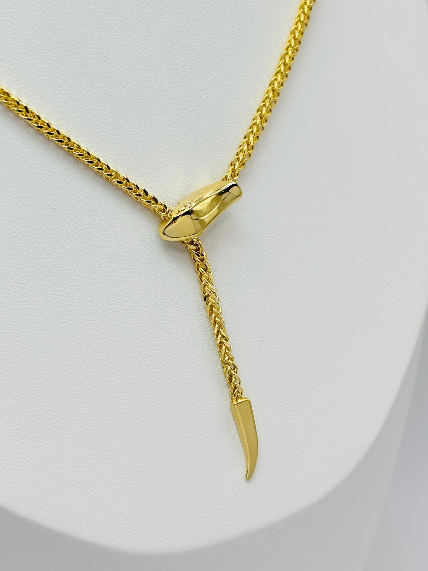 18K Gold Snake Bite Necklace