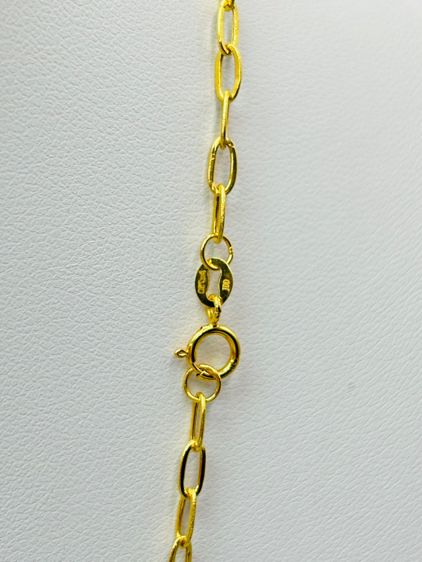 18K Gold Small Link Paperclip Interlock Necklace