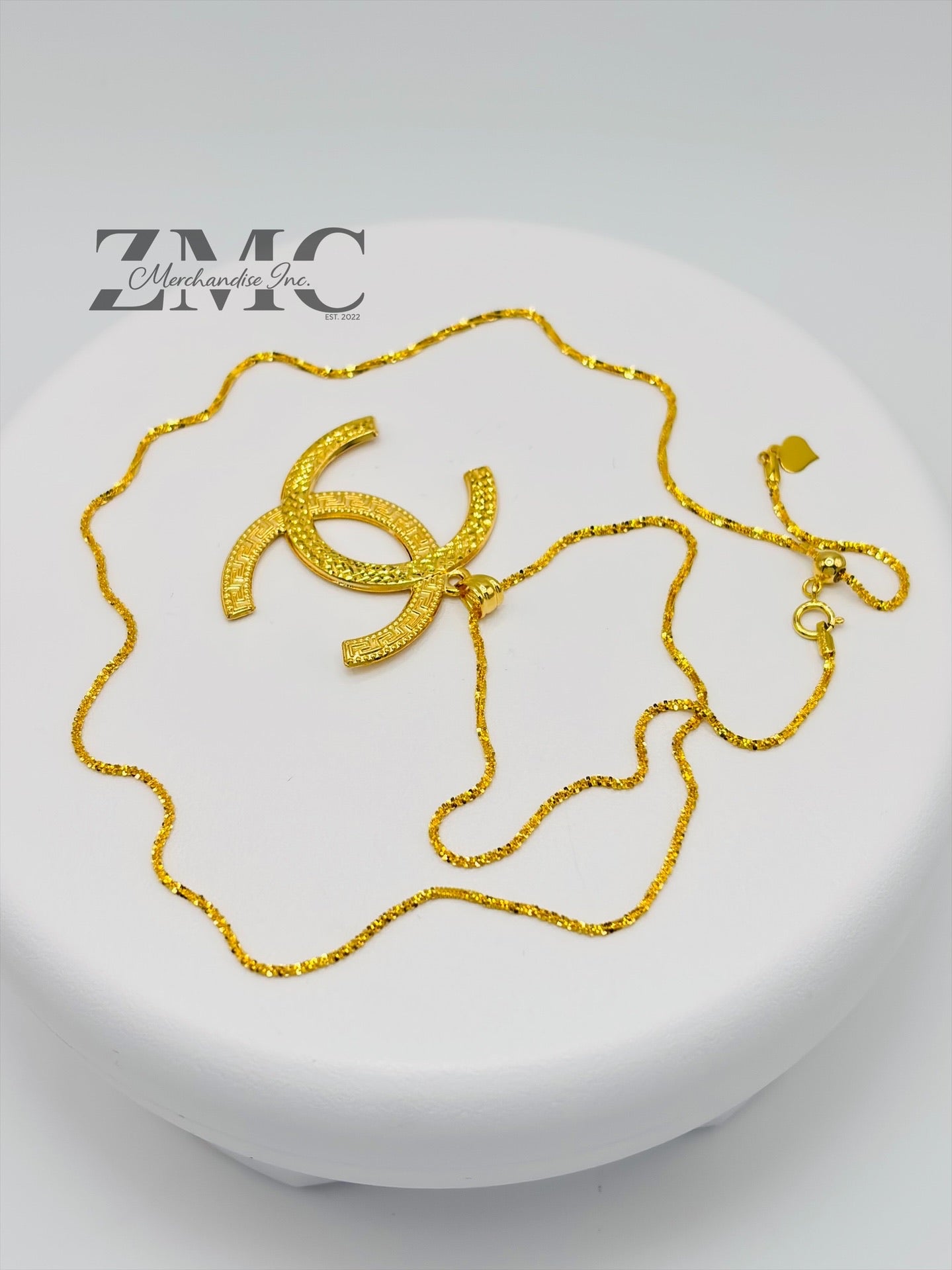 18K Gold C Necklace Slider