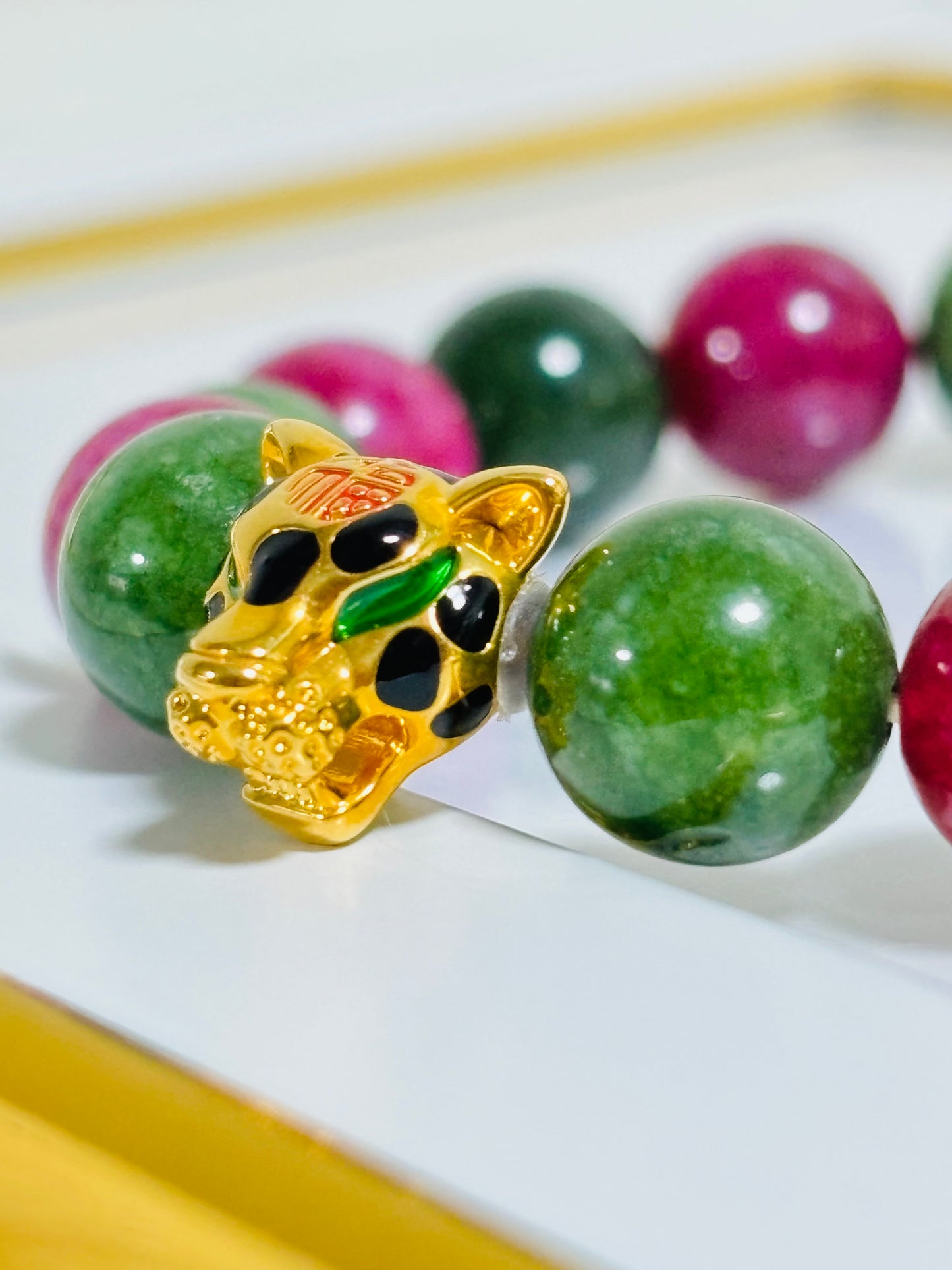 18K Gold Panther Bracelet Multicolor