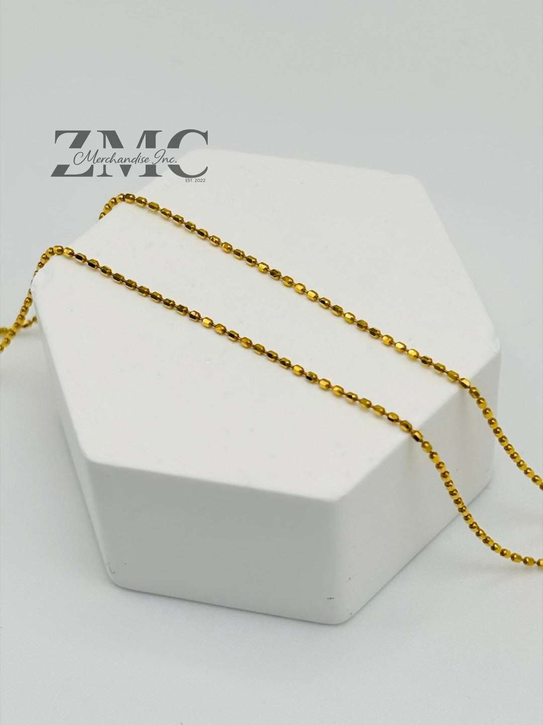 18K Gold Beaded Slider Adjustable Chain