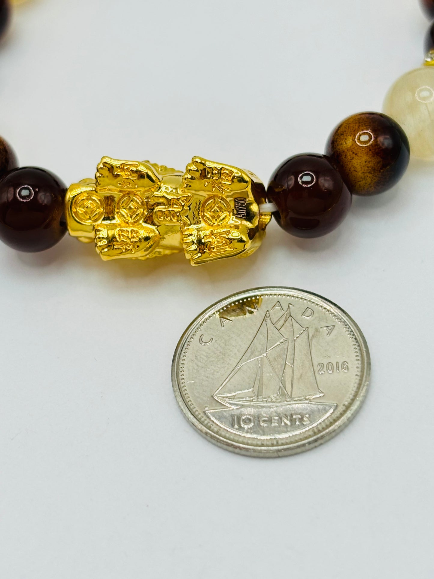18K Gold Lucky Piyao/ Pi Xiu Tiger Eye ( Hollow Empty Inside) Large Size