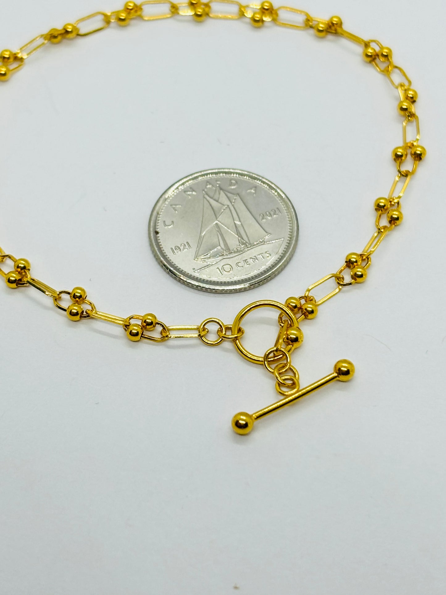 18K Gold Micro Hardware Bracelet