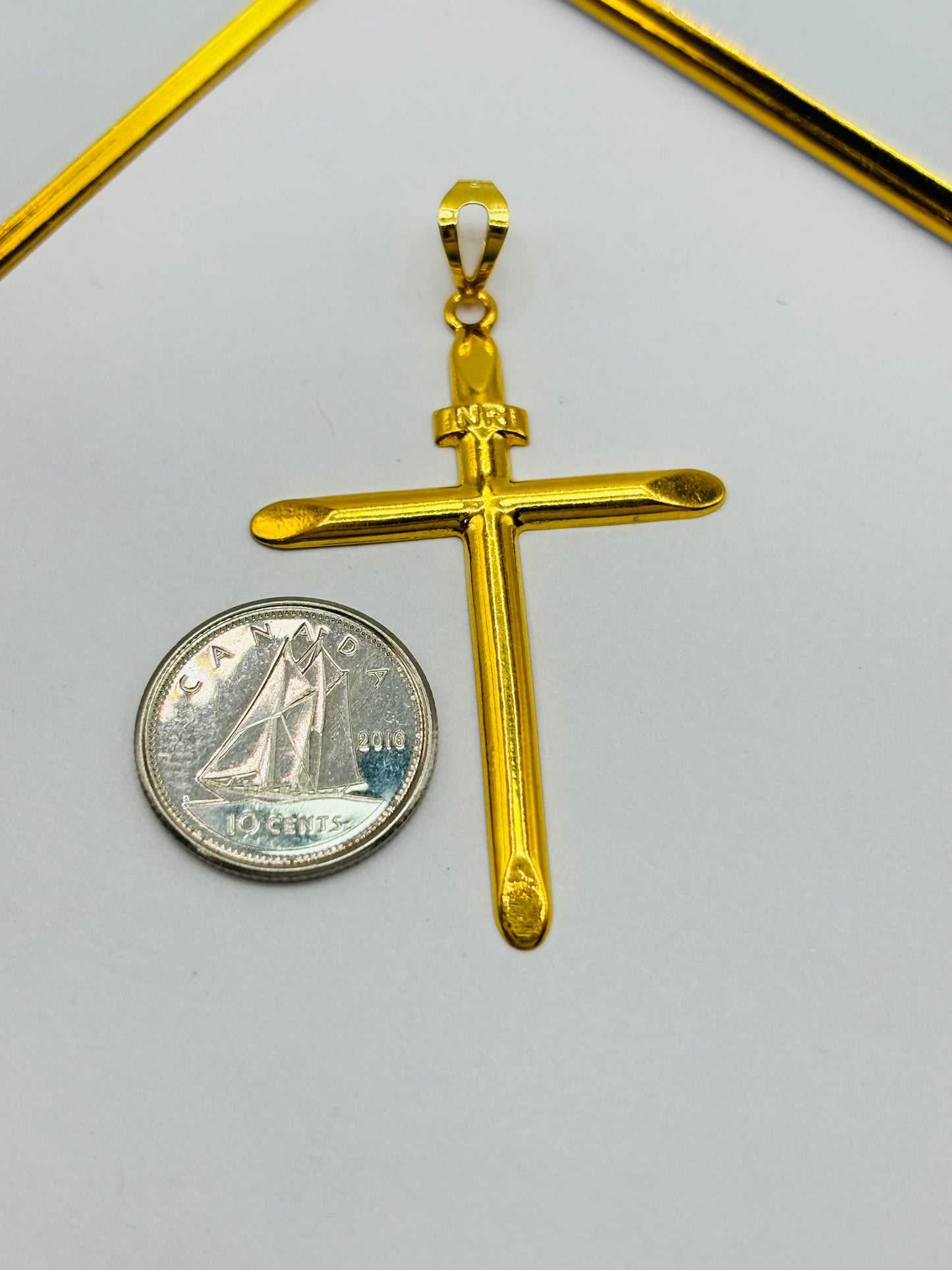 18K Gold Cross Pendant