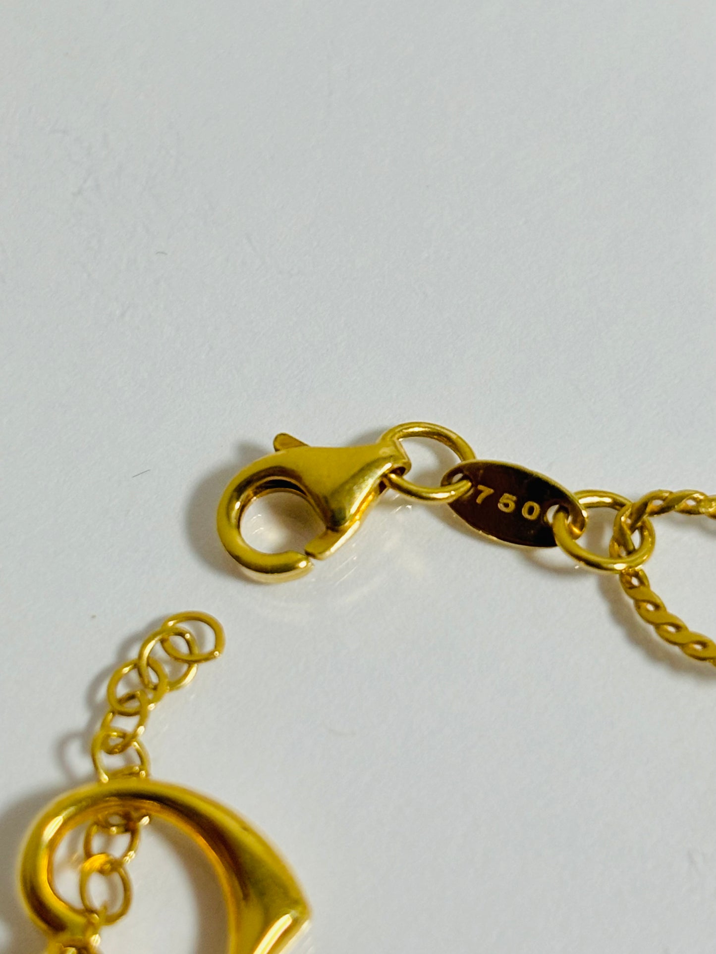 18K Gold with Hamsa, Clover and, Heart Charm Bracelet