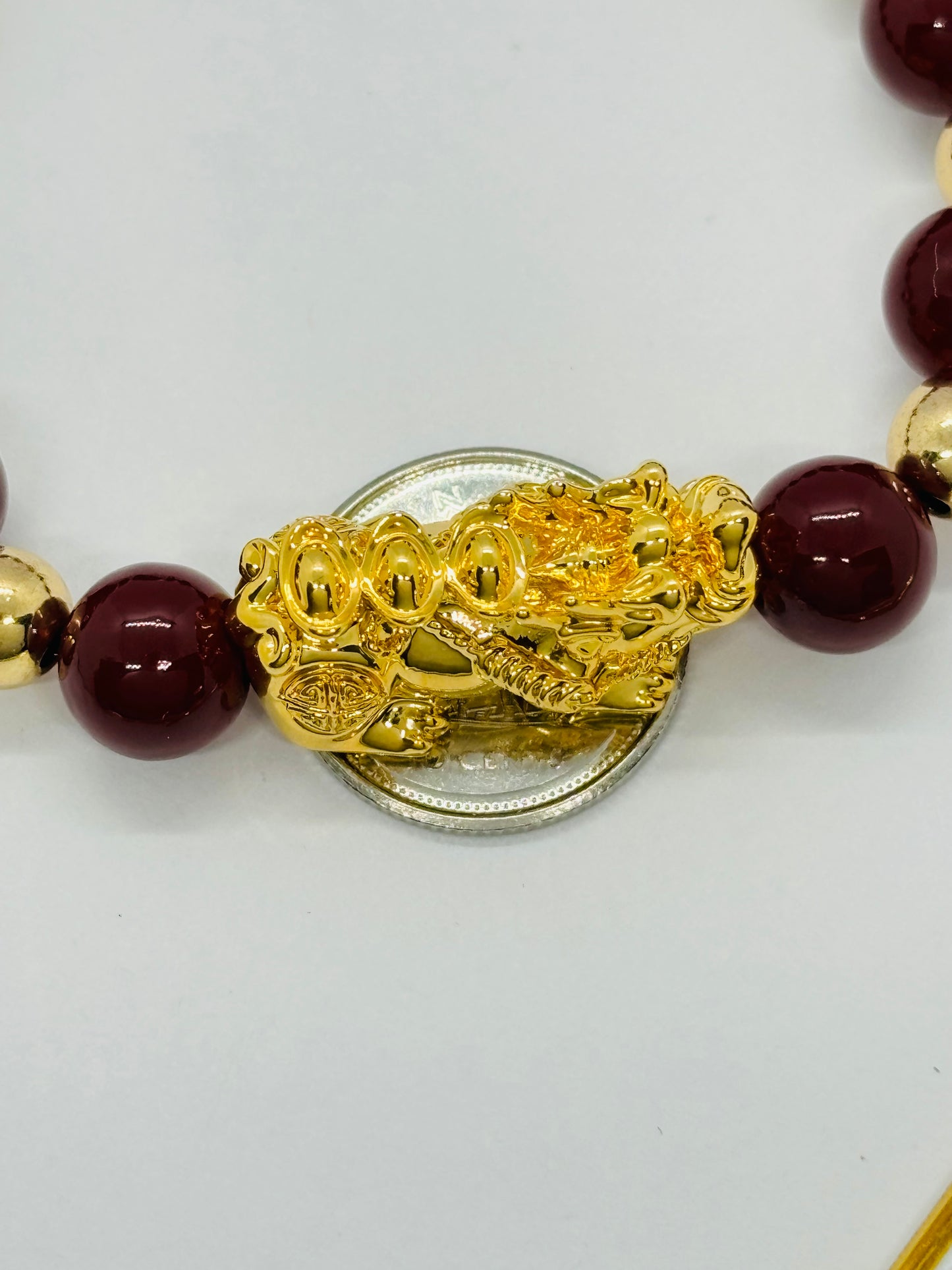 18K Gold Lucky Piyao/ Pi Xiu Bracelet Red Gold ( Hollow Empty Inside) Extra Large Size