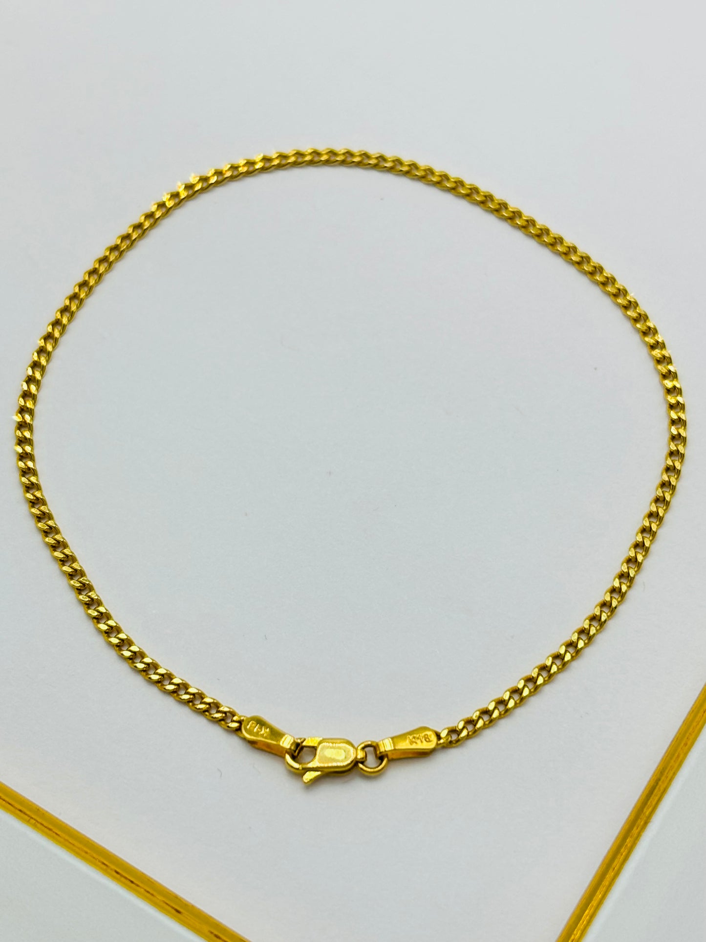 K18 Japan Gold Small Link Flat Bracelet