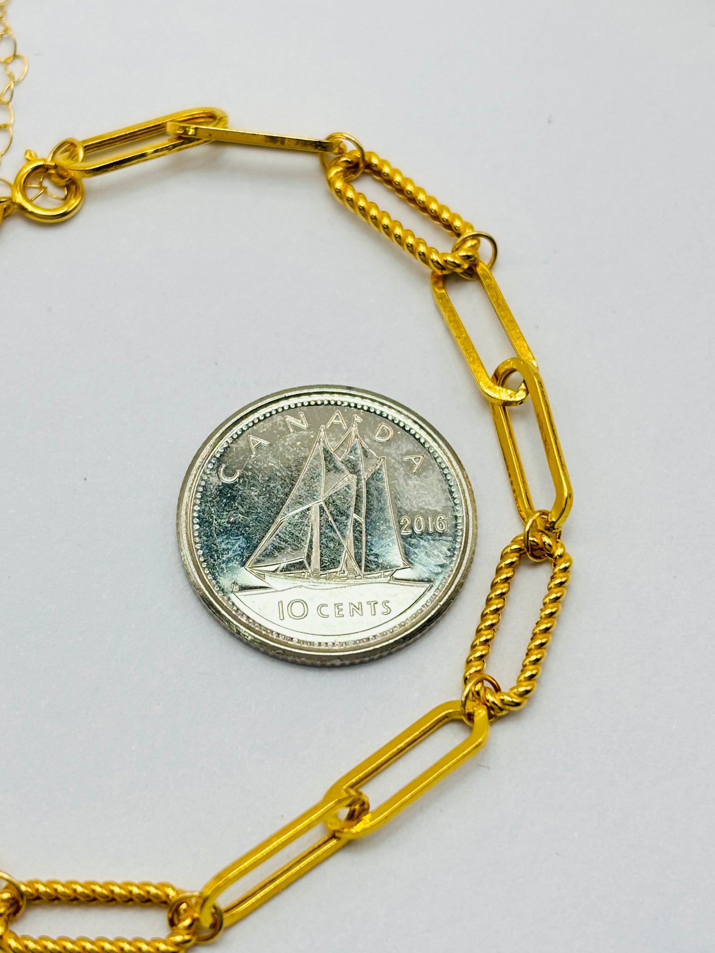 18K Gold Paperclip Bracelet